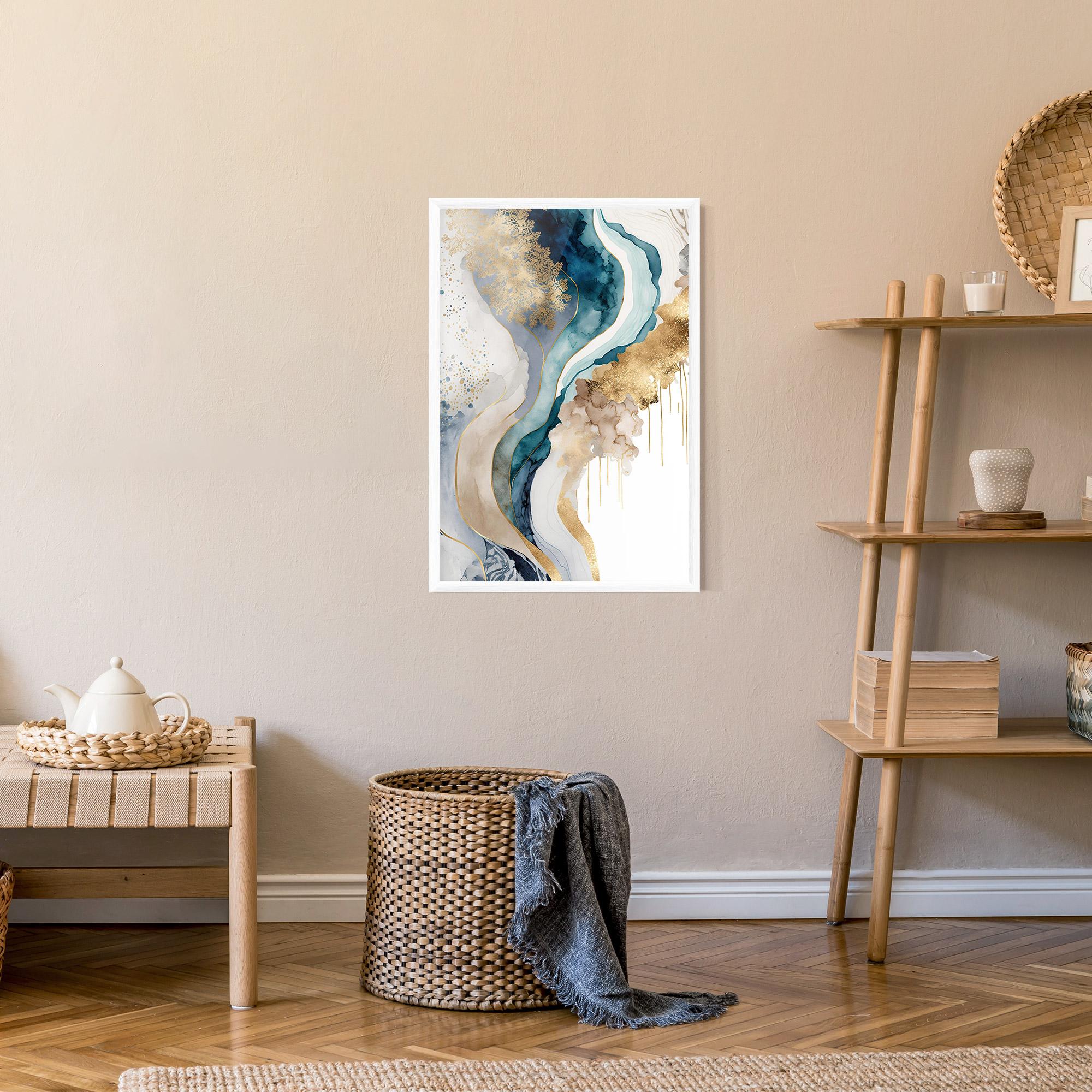 Рамкиран постер Light Blue Waves mockup 9