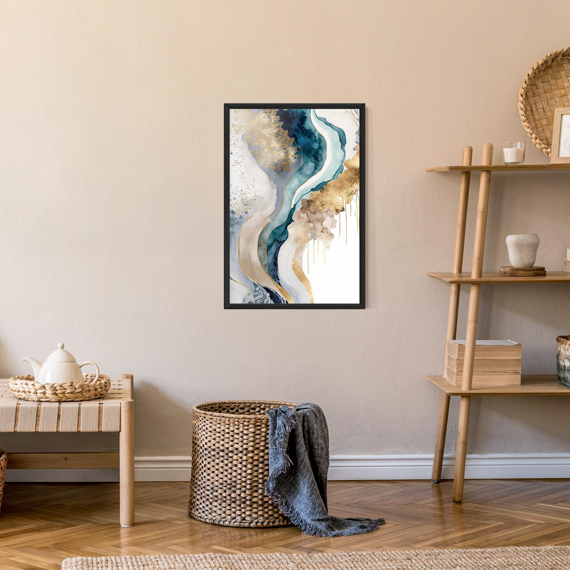 Рамкиран постер Light Blue Waves mockup 9