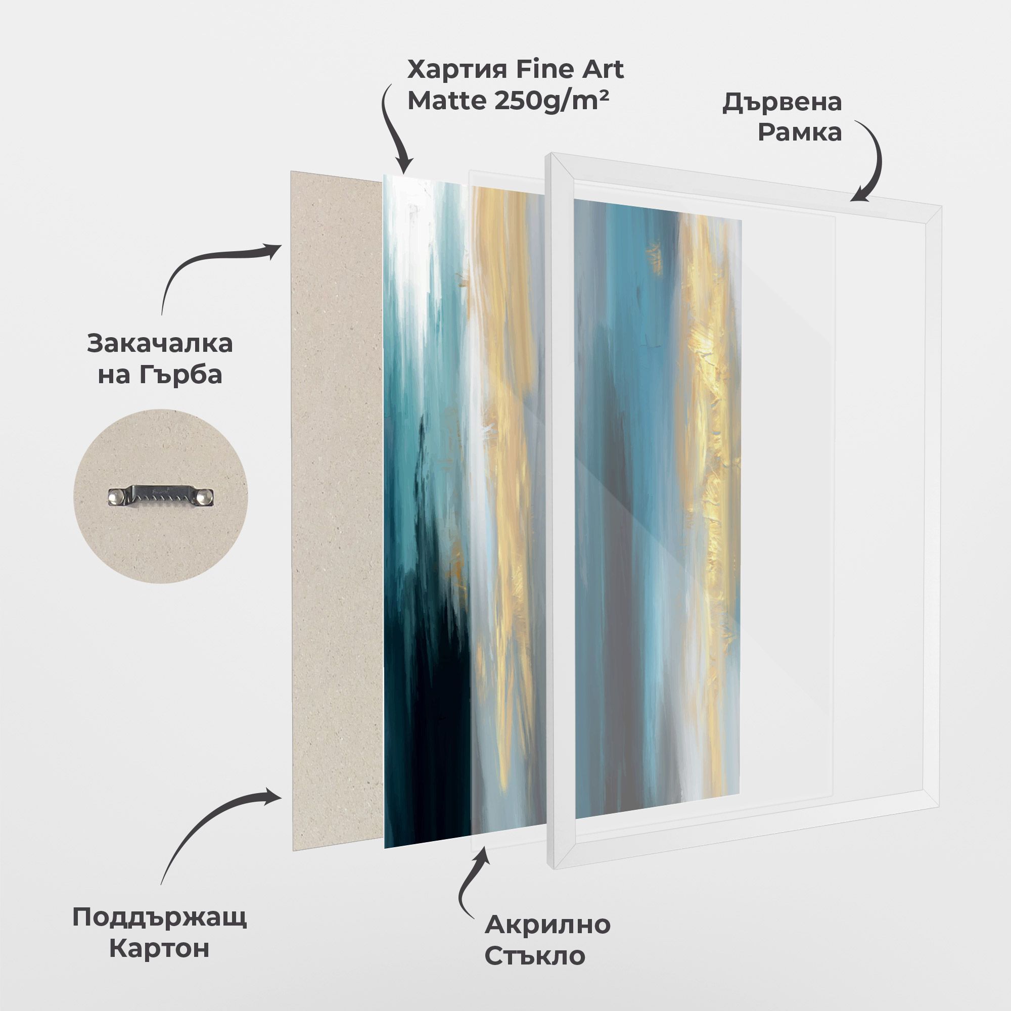 Golden Black Blue Art mockup 1