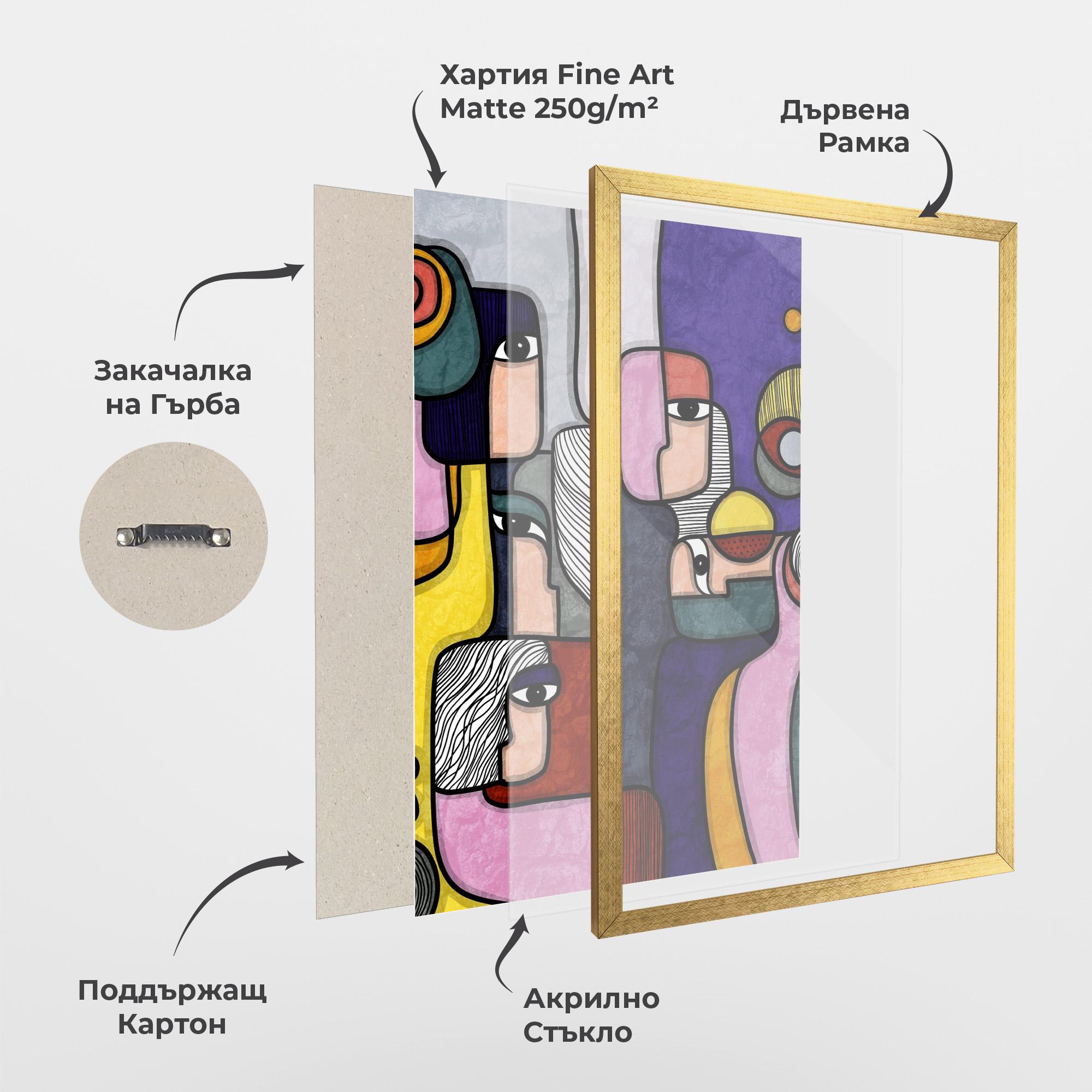 Рамкиран постер Abstract Looking Eyes mockup 1