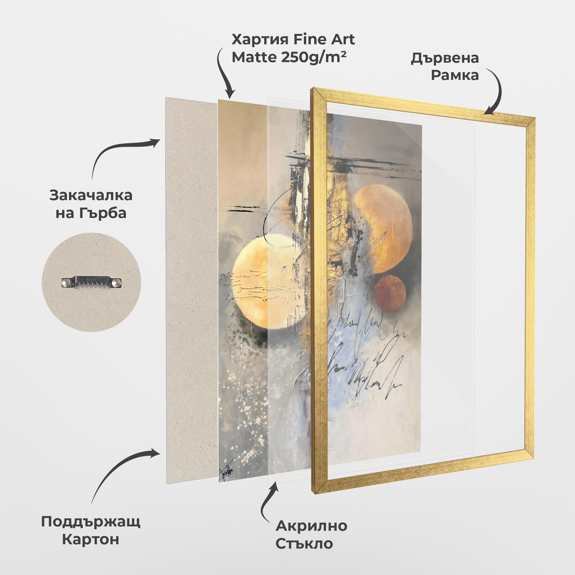 Рамкиран постер Abstract Moons mockup 1