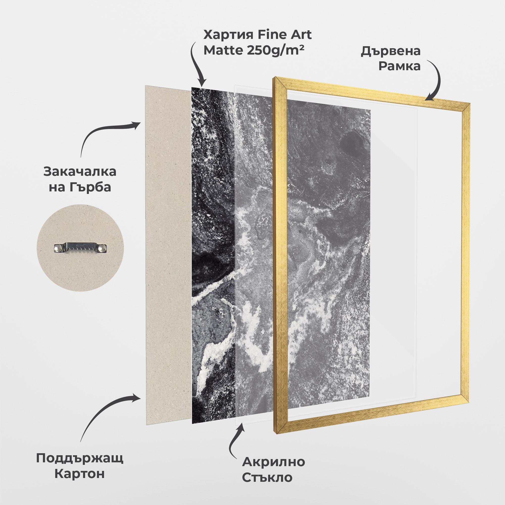 Рамкиран постер Black And White Abstract mockup 1