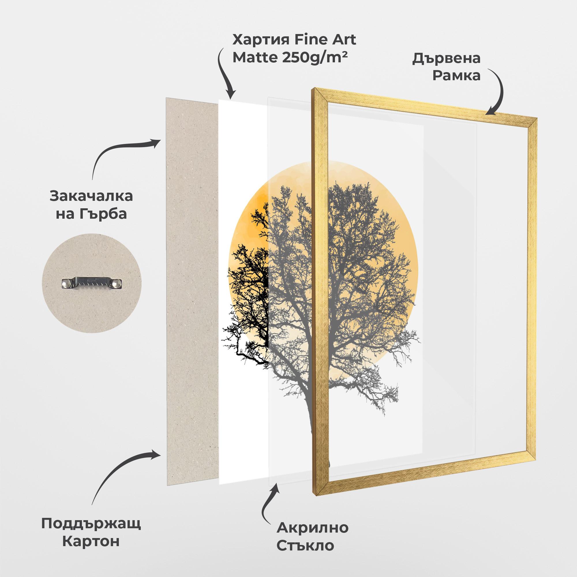 Рамкиран постер Orange Sun 01 mockup 1