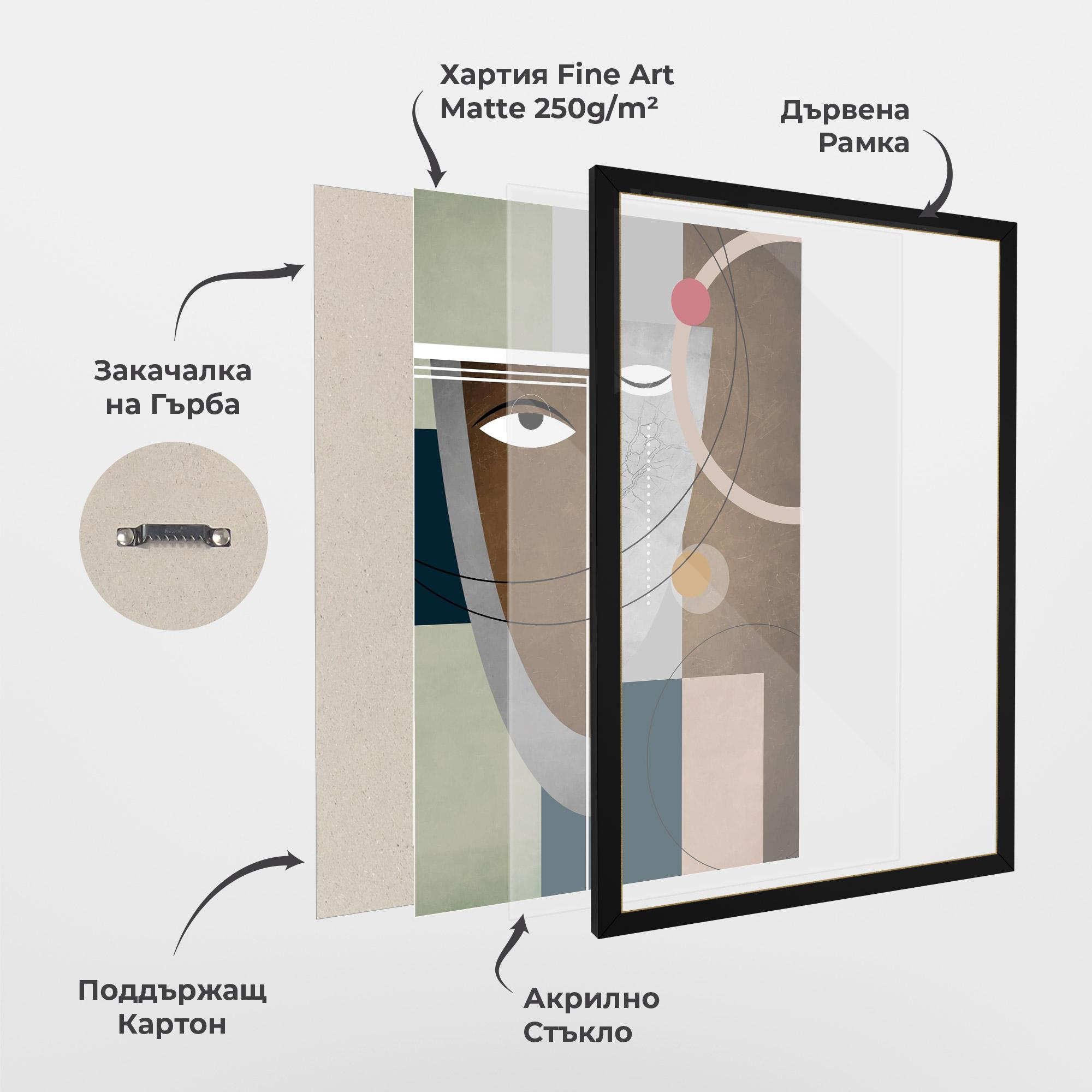 Рамкиран постер Abstract Brown Face mockup 1