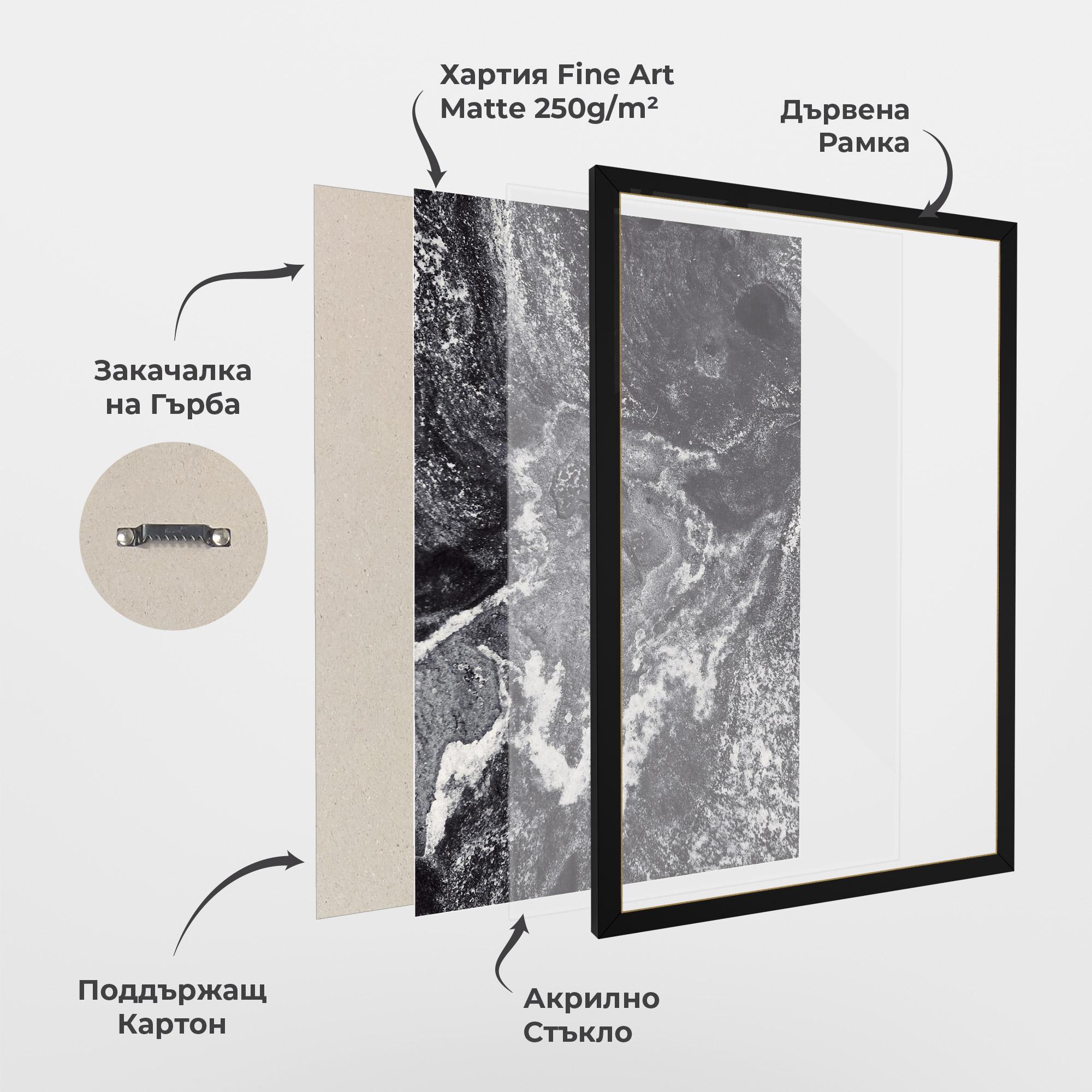 Рамкиран постер Black And White Abstract mockup 1