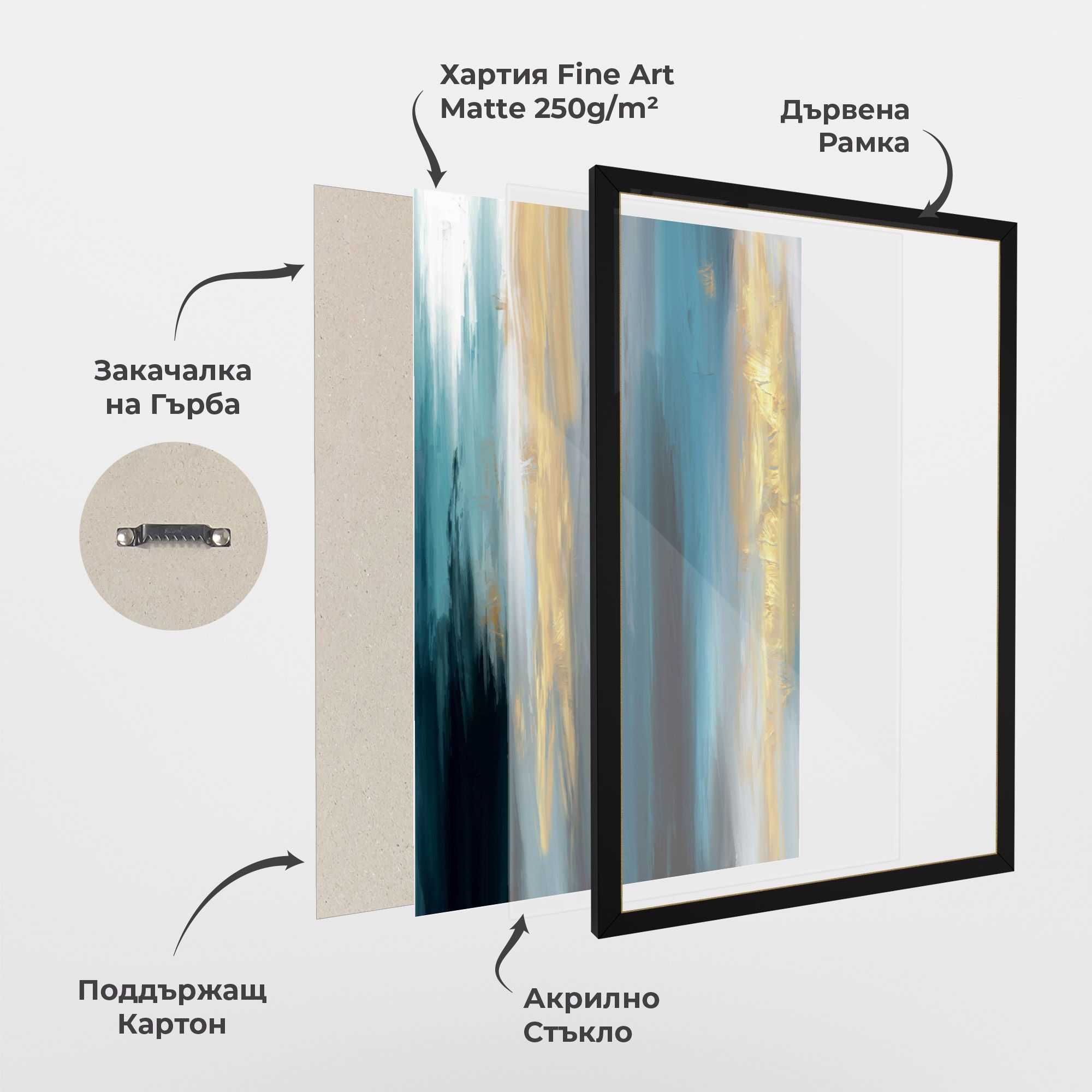 Golden Black Blue Art mockup 1