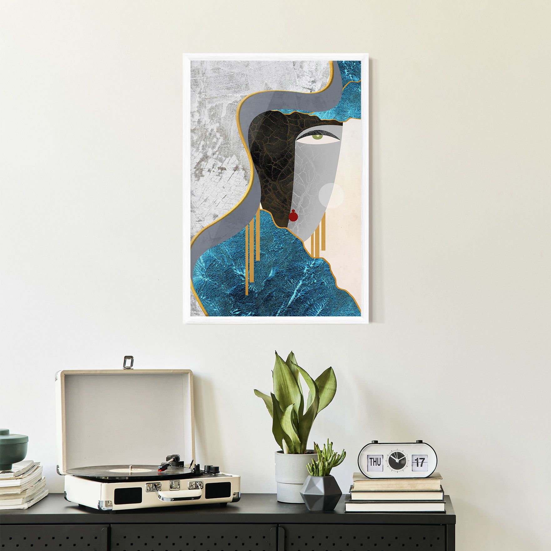 Abstract Blue Face mockup 2