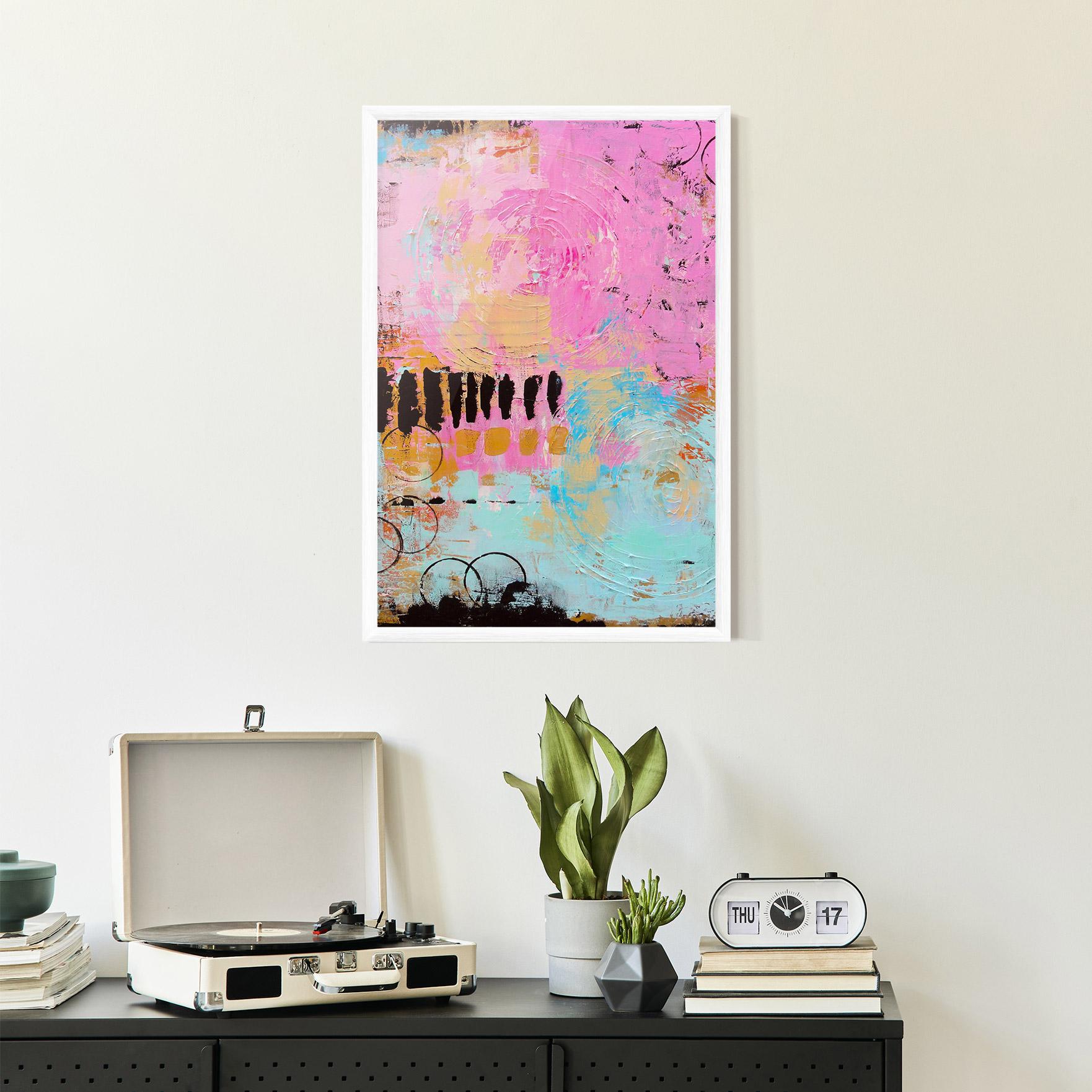 Рамкиран постер Abstract Pink Circle mockup 2