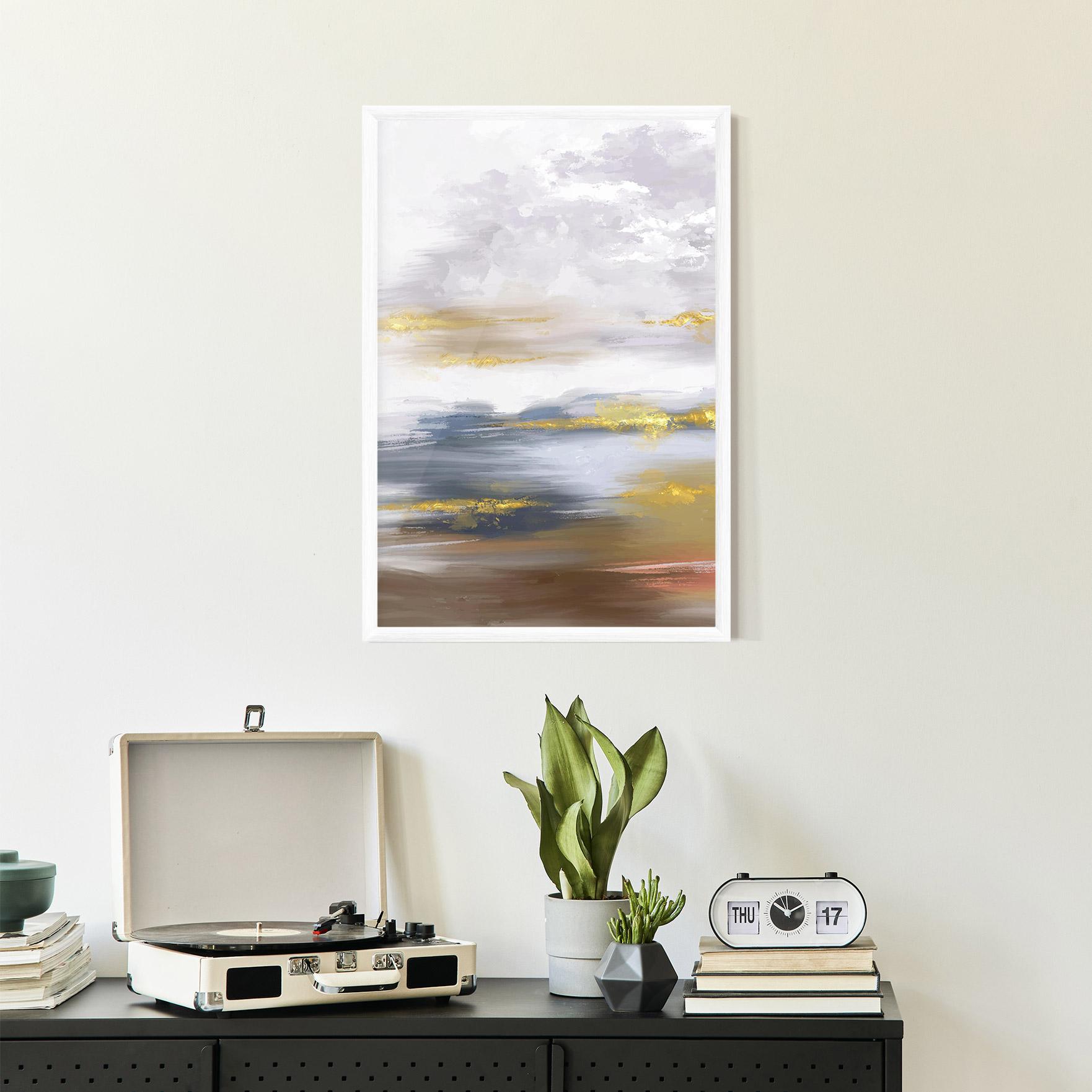 Рамкиран постер Messy Gold Art mockup 2