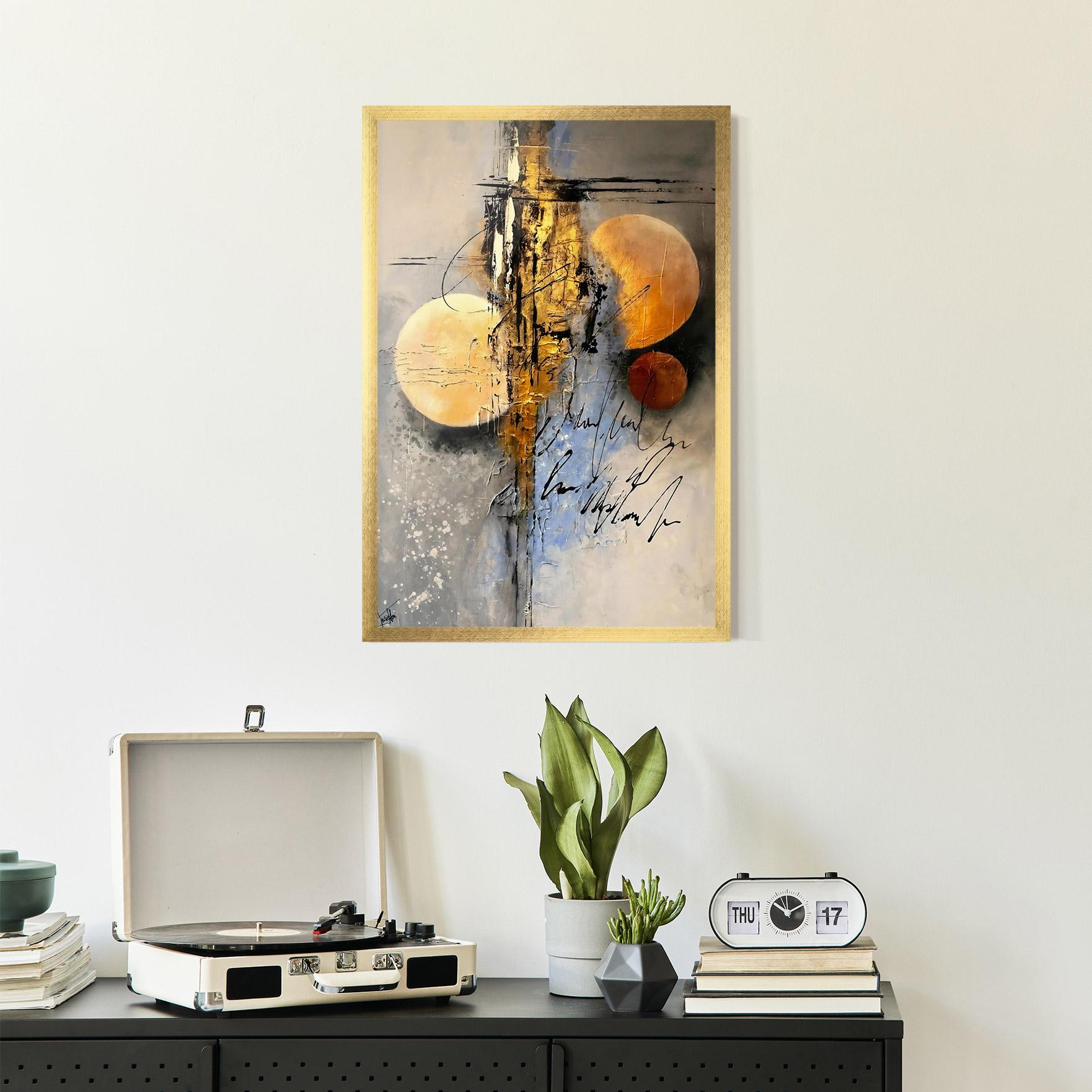 Рамкиран постер Abstract Moons mockup 2