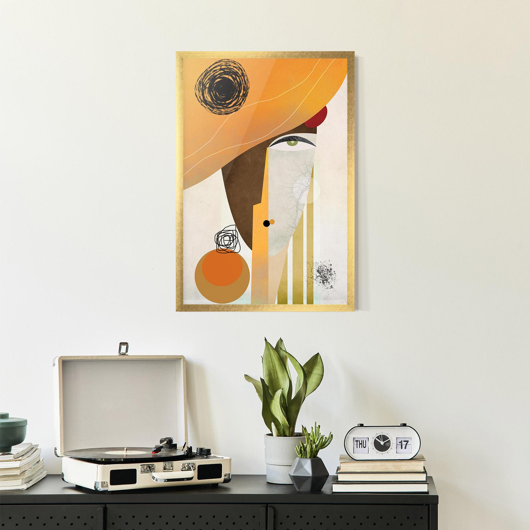 Рамкиран постер Abstract Orange Face mockup 2