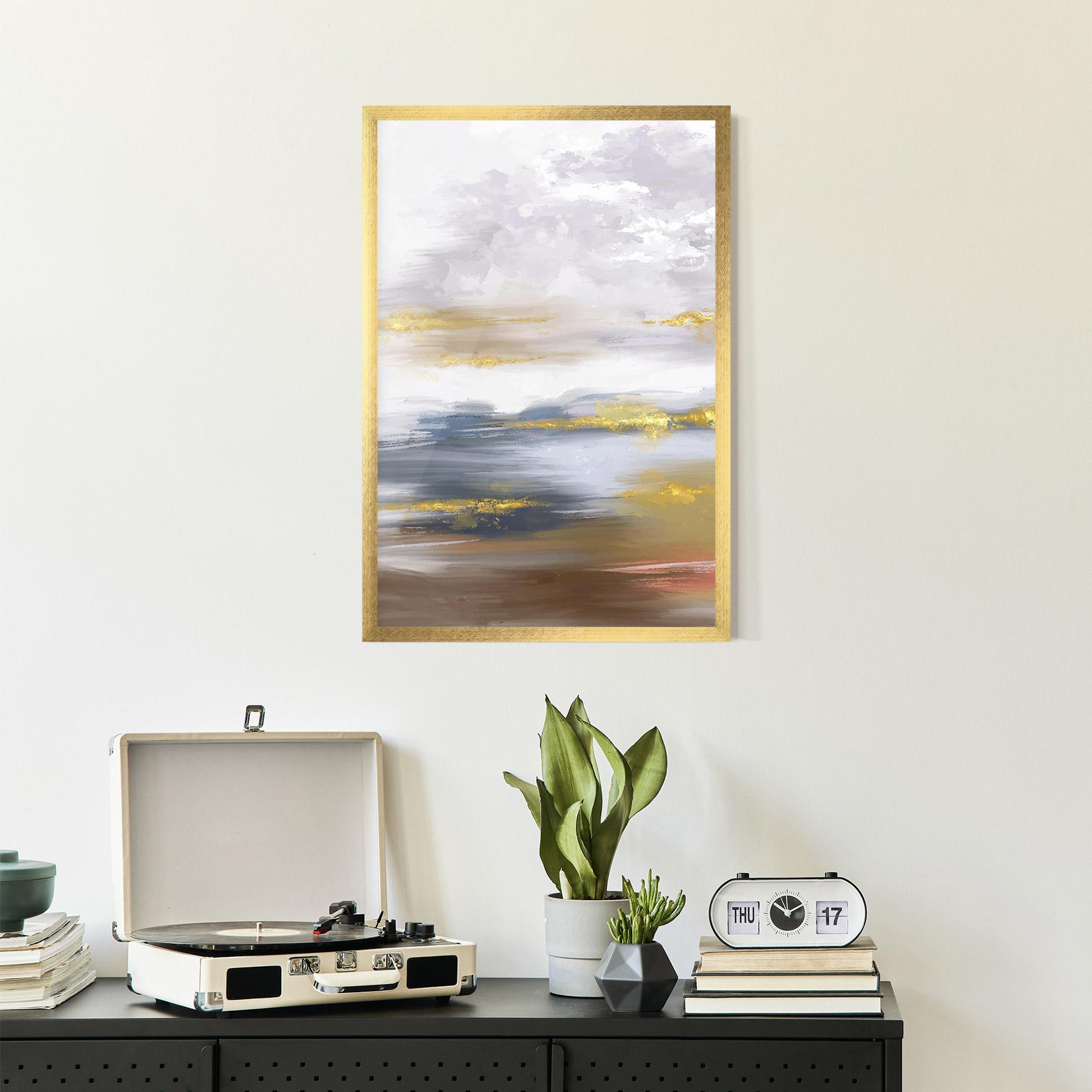 Рамкиран постер Messy Gold Art mockup 2