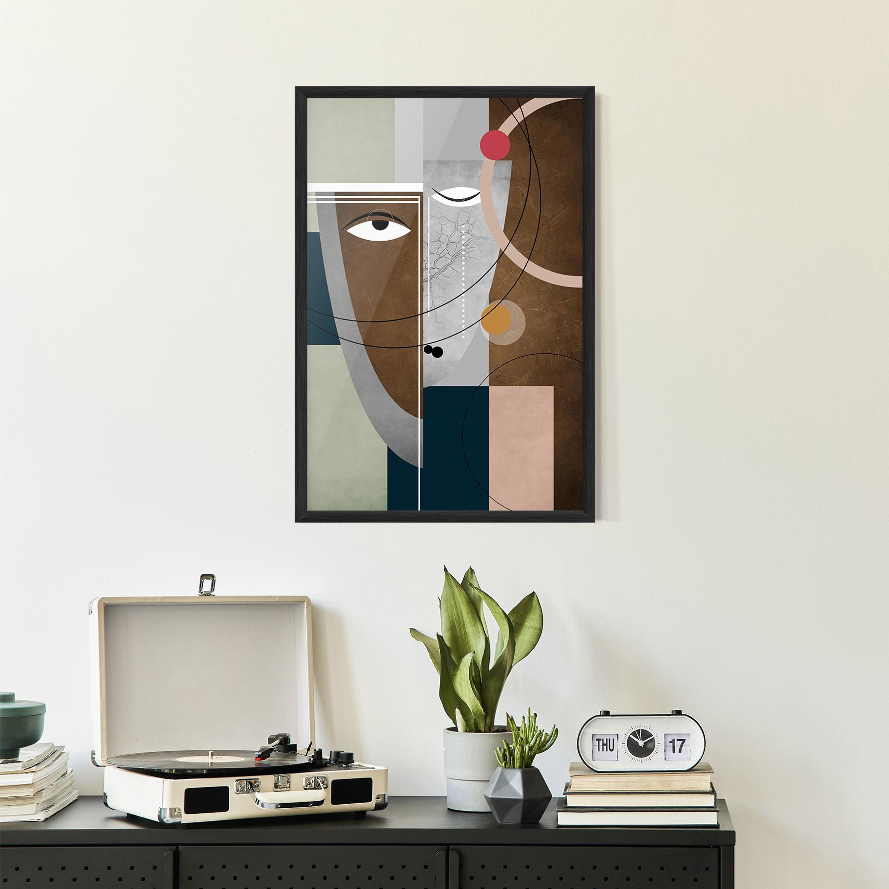 Рамкиран постер Abstract Brown Face mockup 2