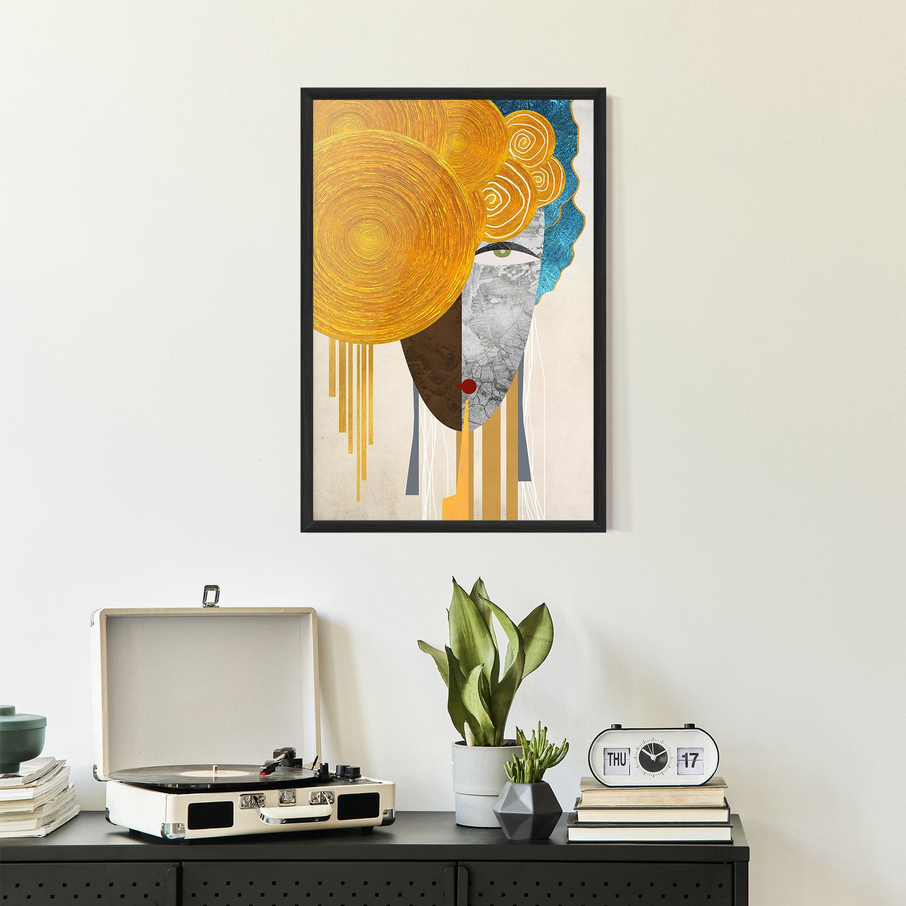 Рамкиран постер Abstract Grey Face 1 mockup 2