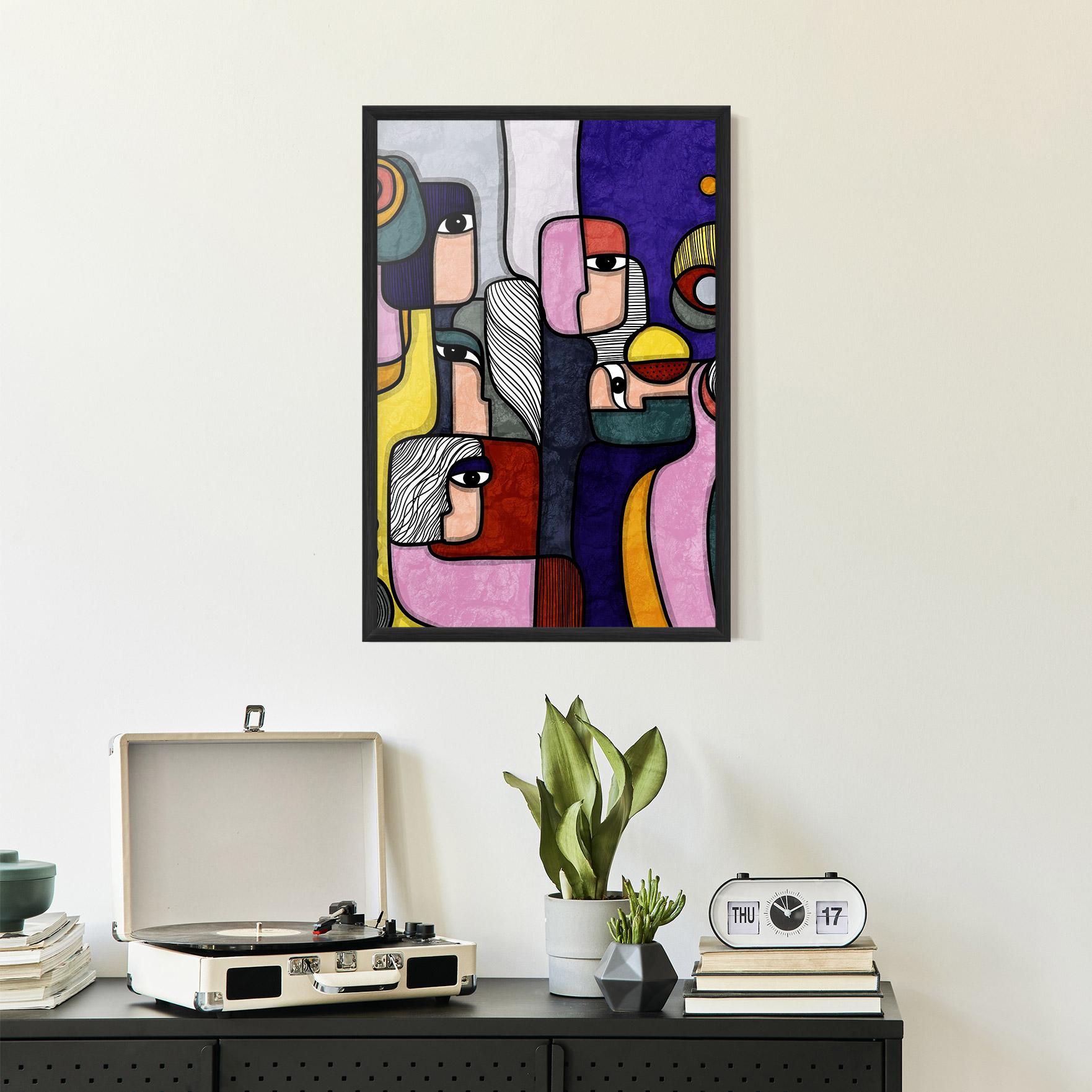 Рамкиран постер Abstract Looking Eyes mockup 2