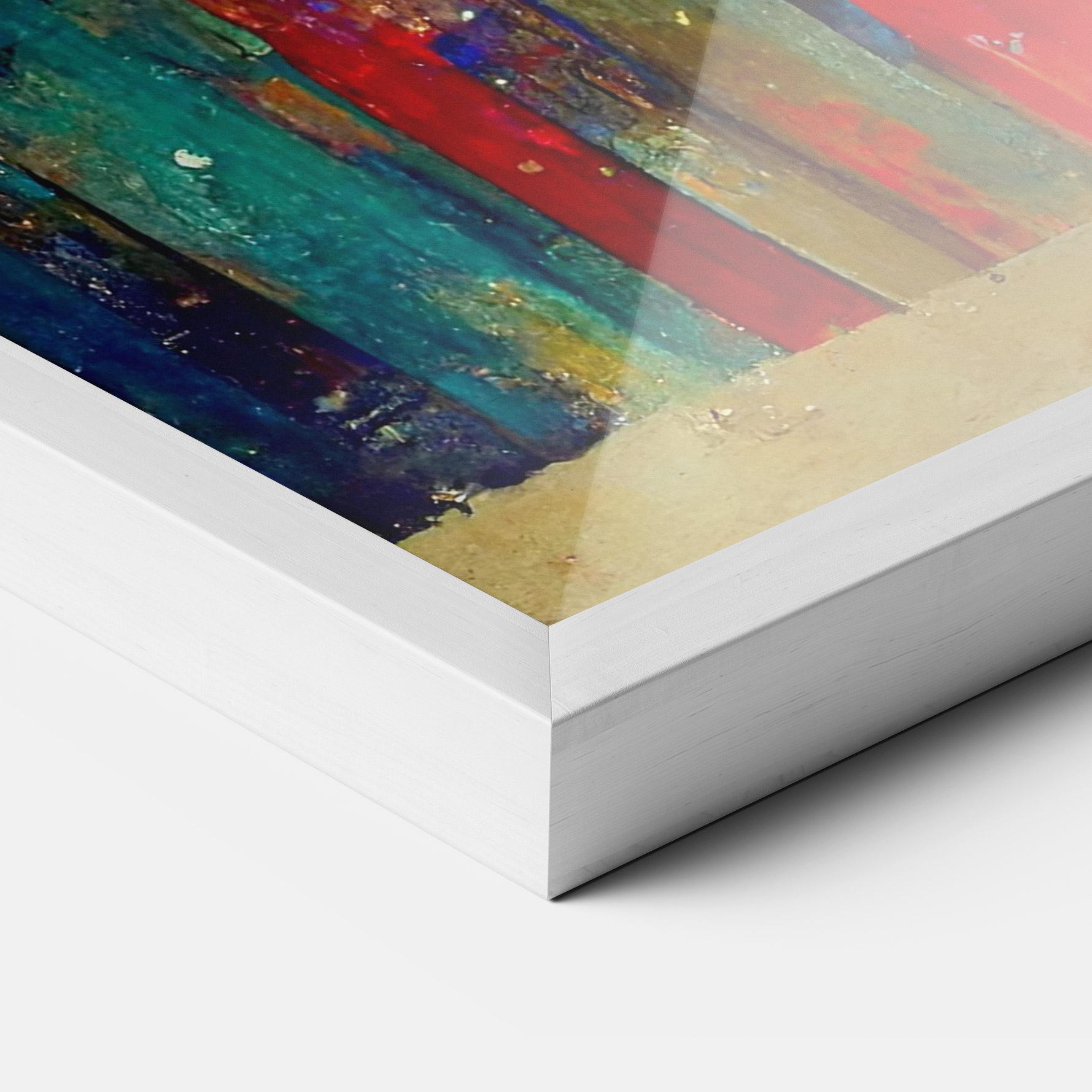 Рамкиран постер Black Lines On Yellow Light mockup 3