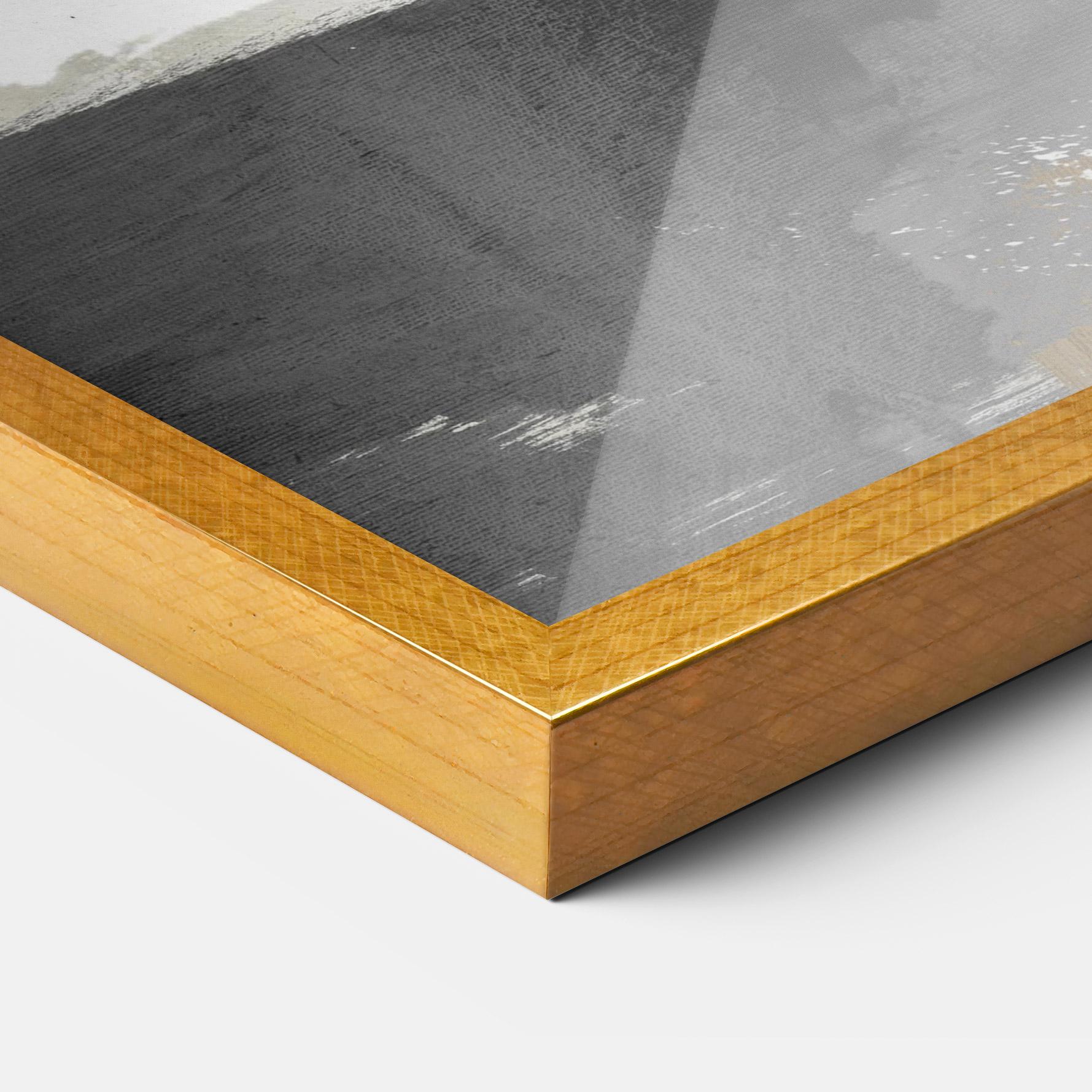 Рамкиран постер Chaotic Golden Painting mockup 3