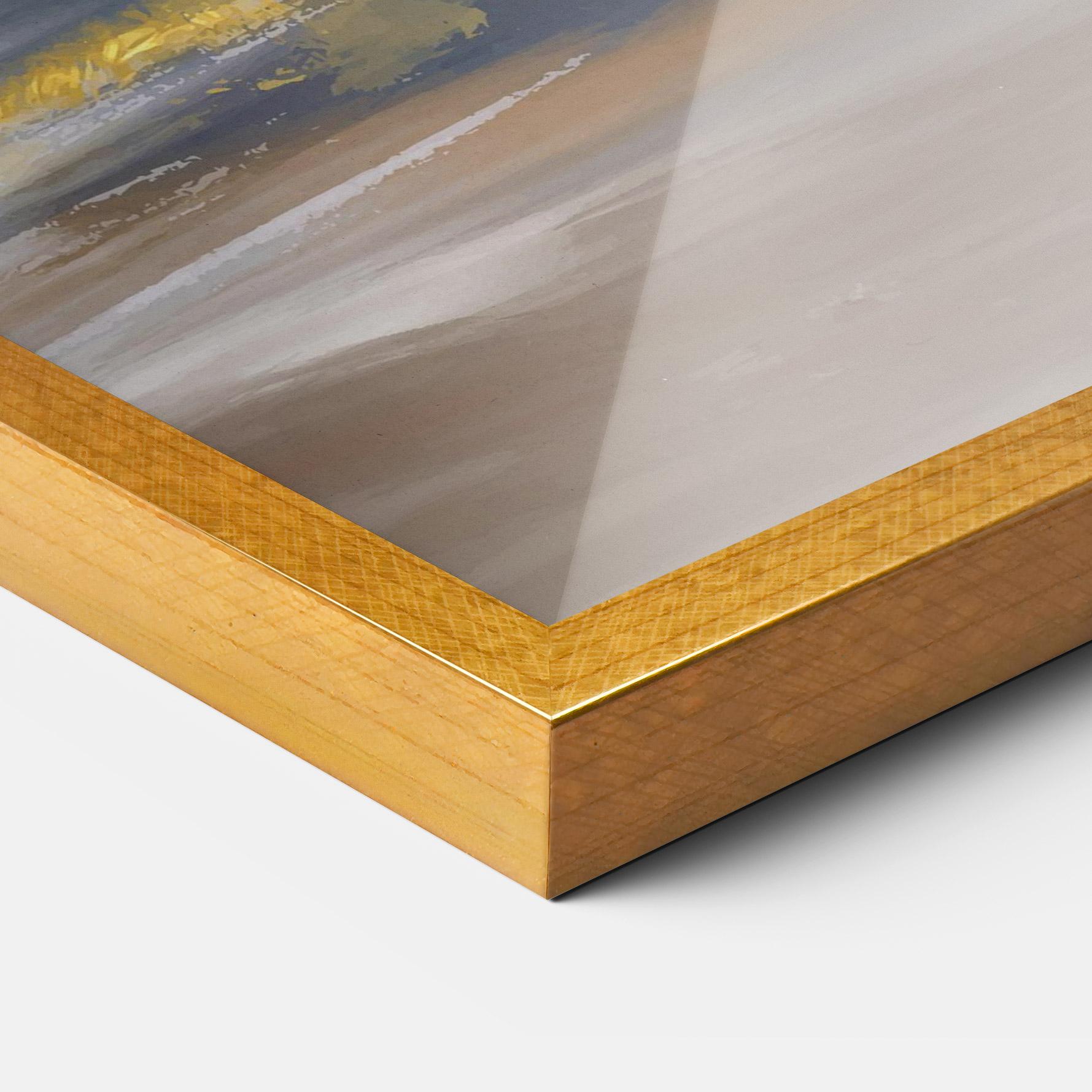 Рамкиран постер Messy Gold Art mockup 3