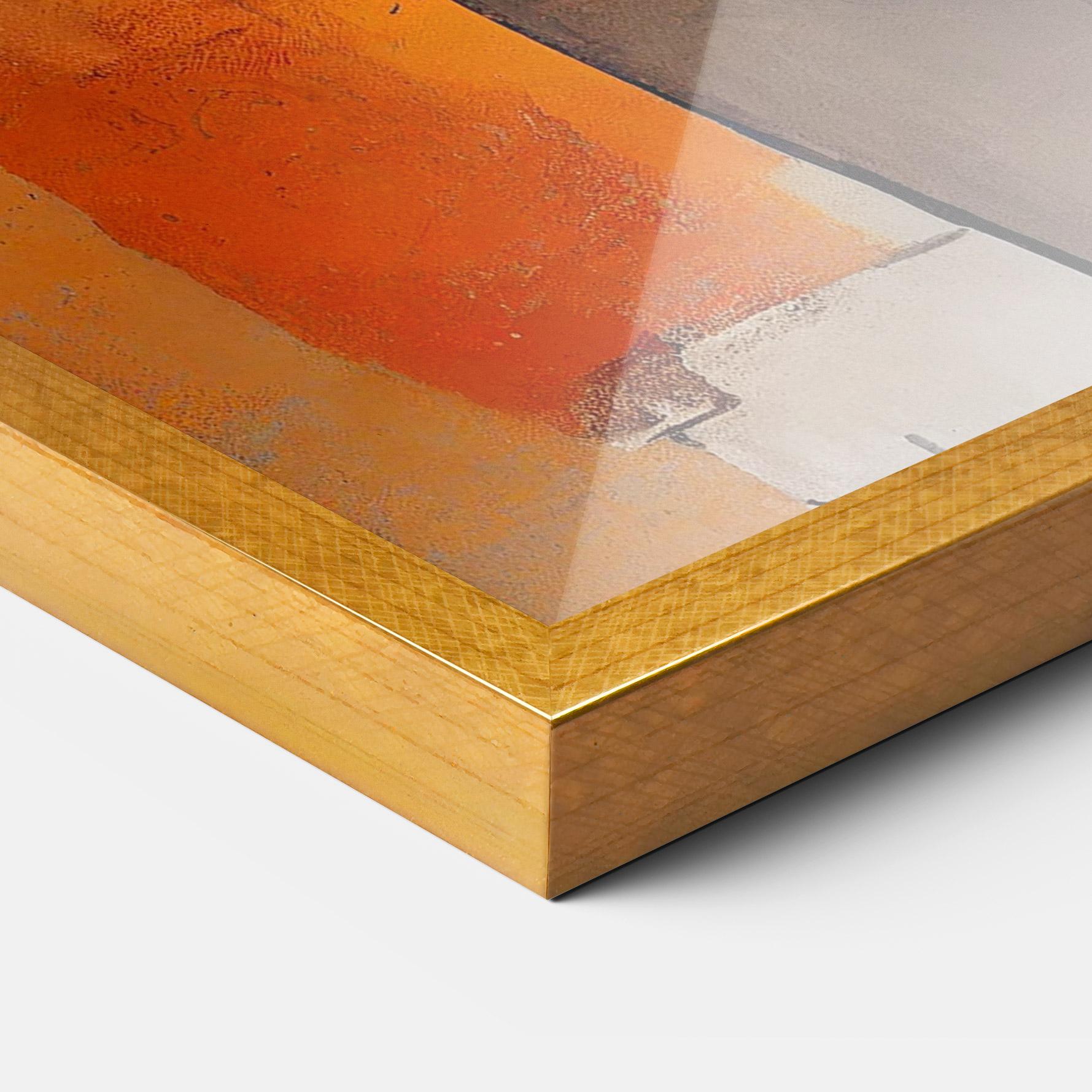 Рамкиран постер Orange Male Face mockup 3