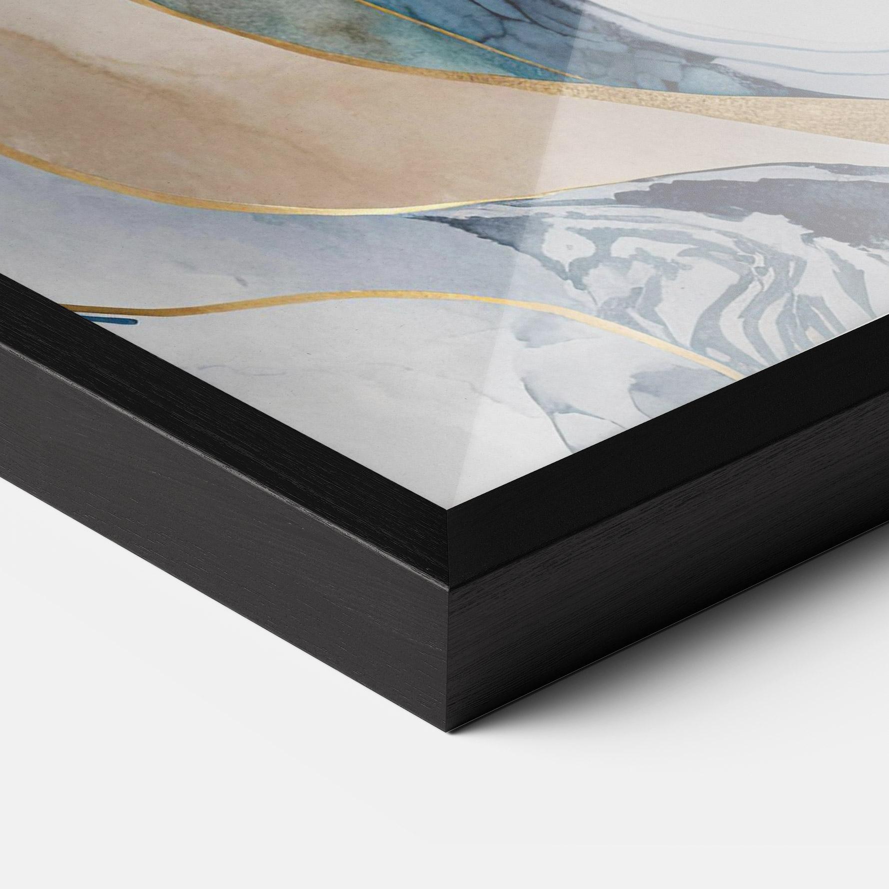 Рамкиран постер Light Blue Waves mockup 3