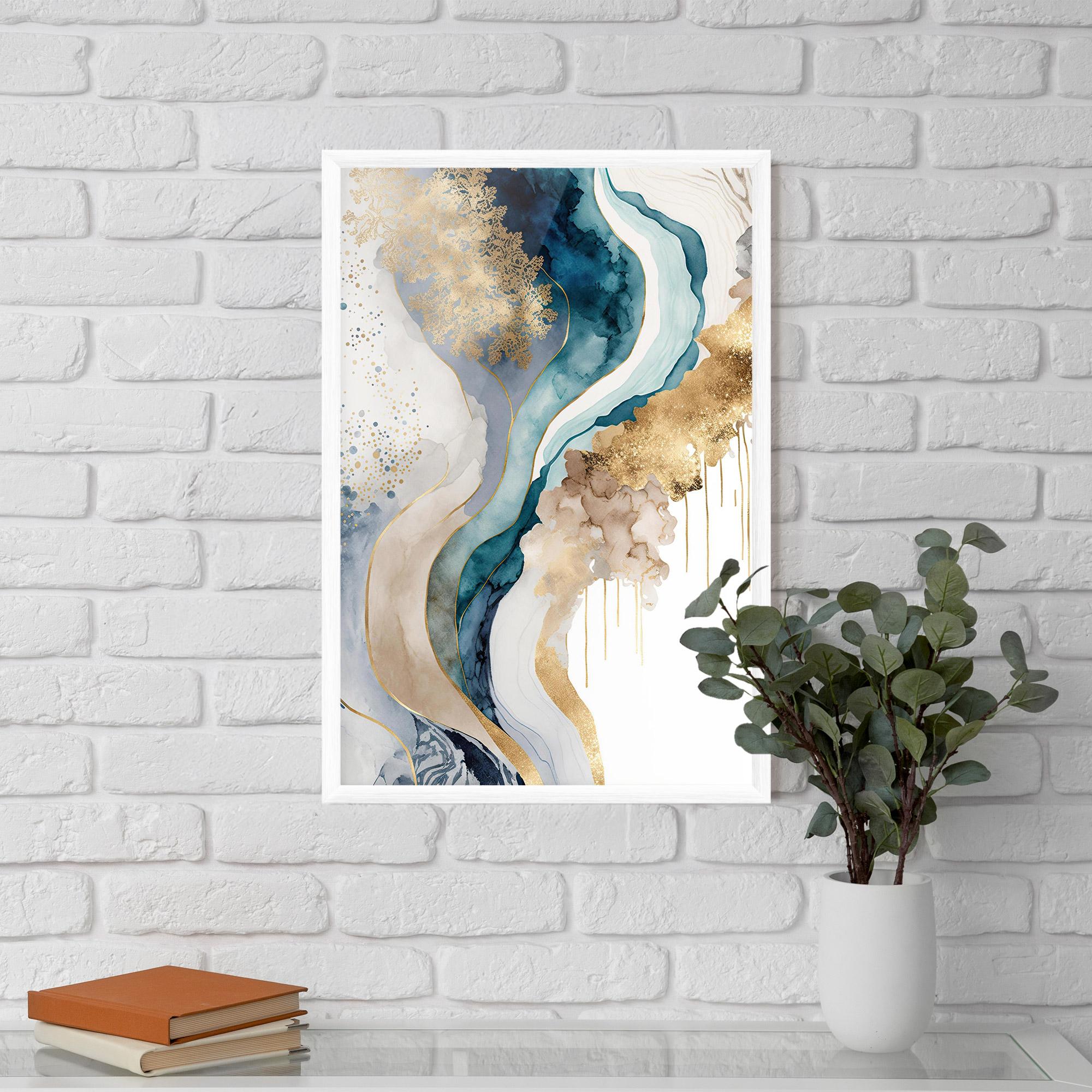 Рамкиран постер Light Blue Waves mockup 5