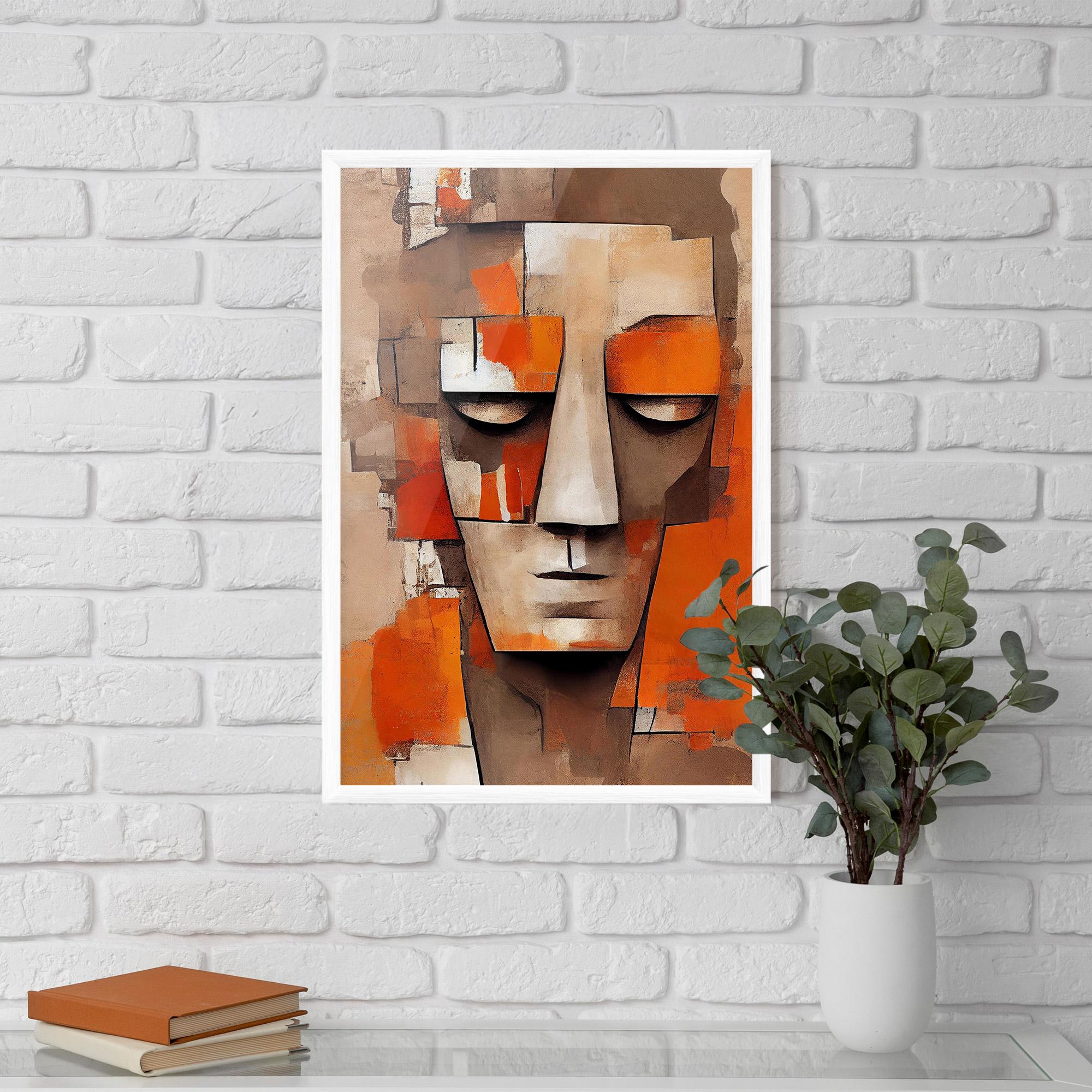 Рамкиран постер Orange Male Face mockup 5