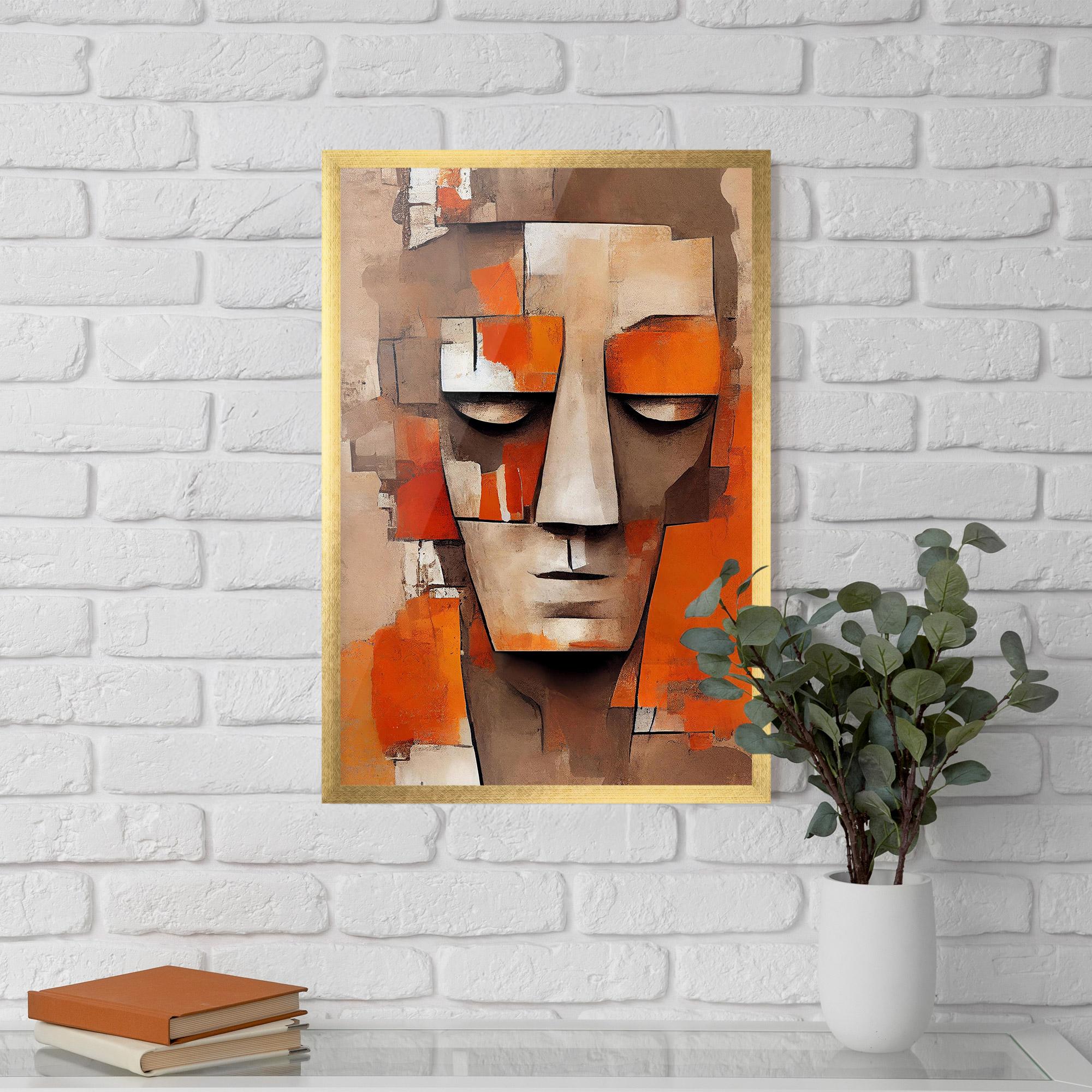 Рамкиран постер Orange Male Face mockup 5