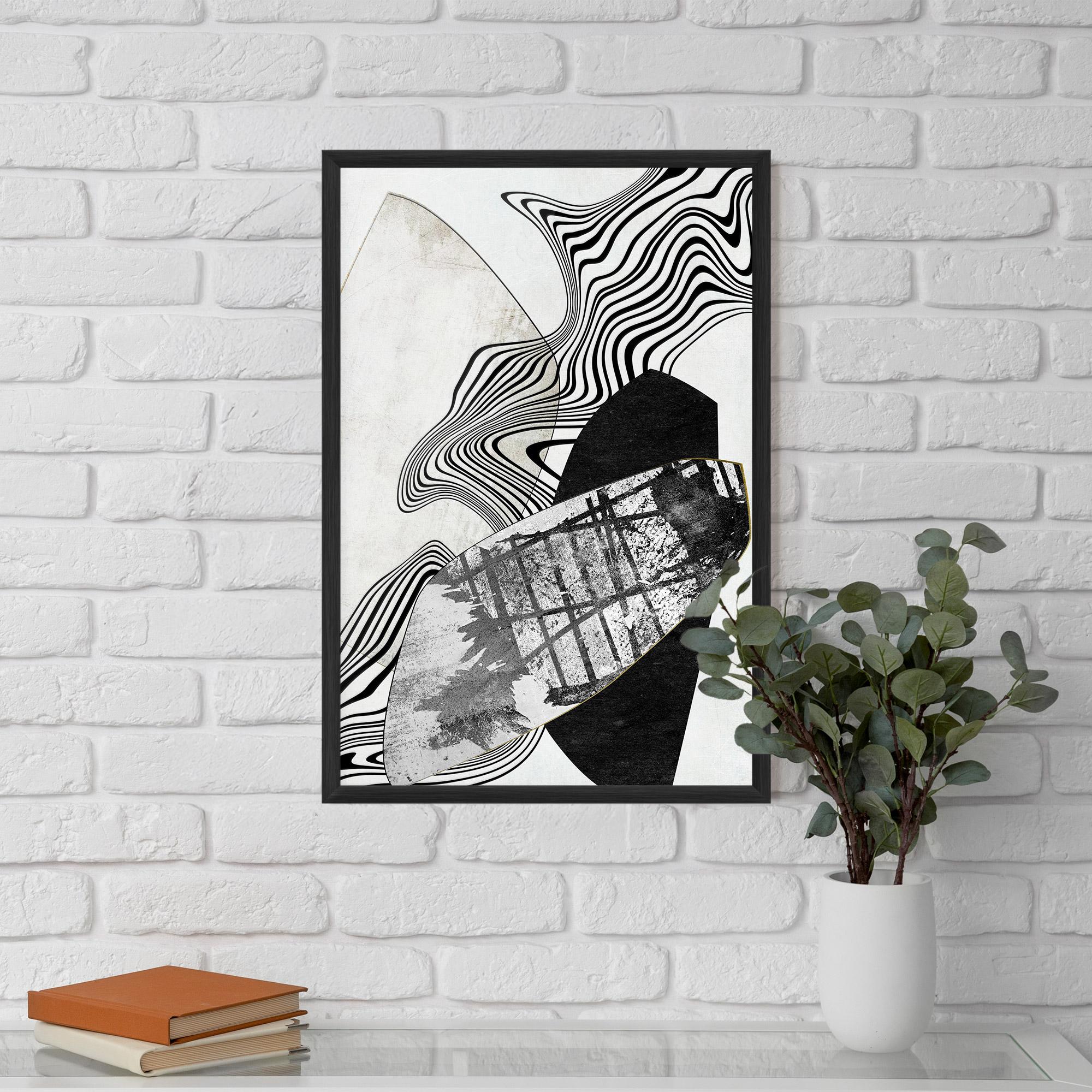 Рамкиран постер Abstract Black Lines mockup 5
