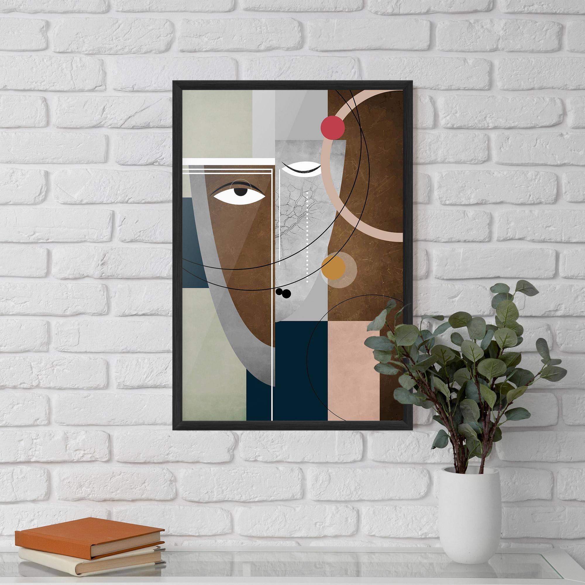 Рамкиран постер Abstract Brown Face mockup 5