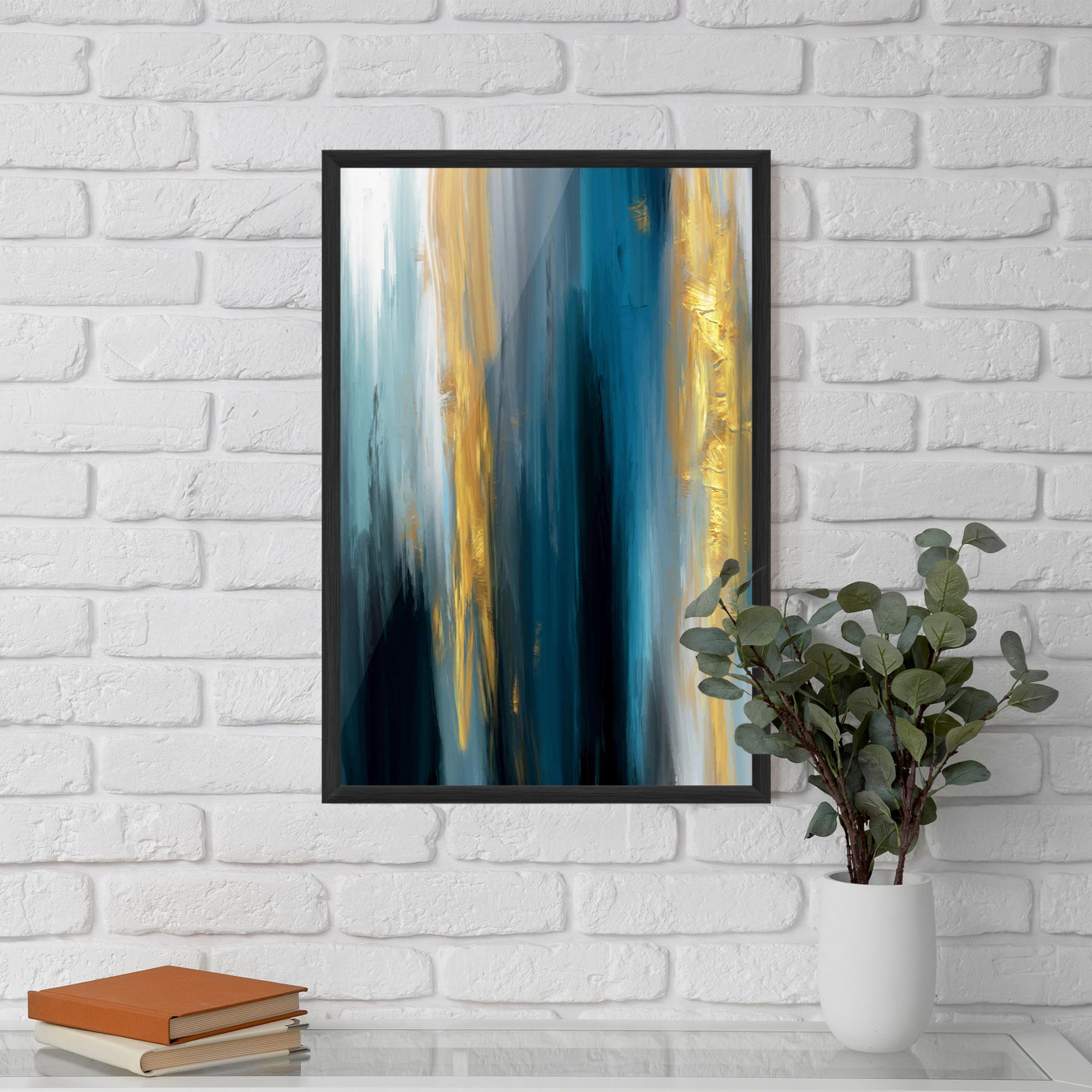 Golden Black Blue Art mockup 5