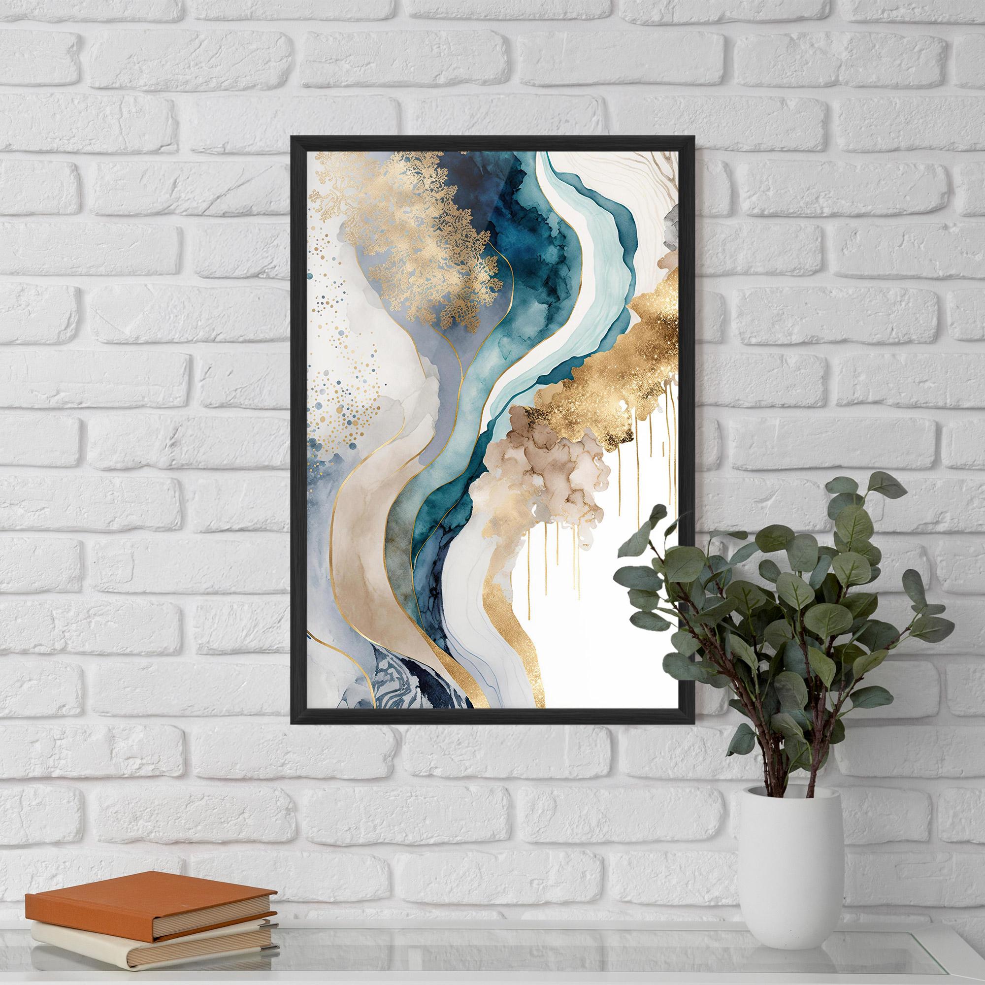 Рамкиран постер Light Blue Waves mockup 5