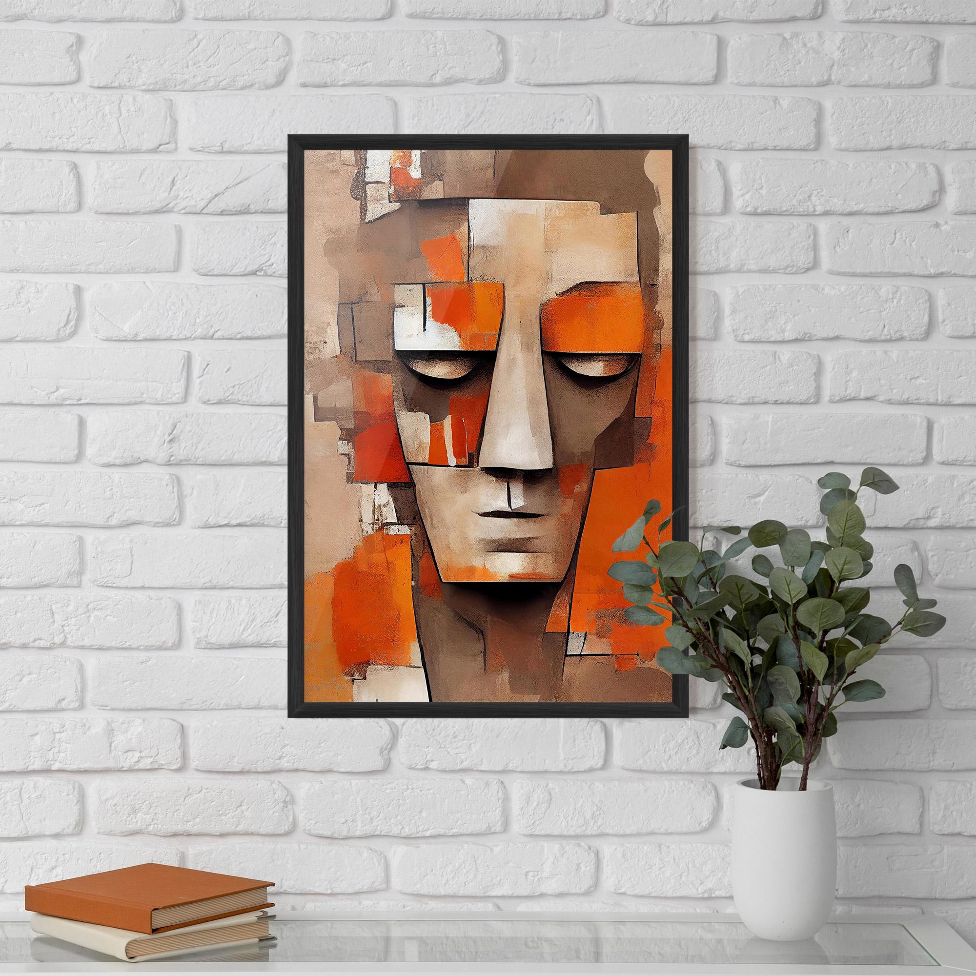 Рамкиран постер Orange Male Face mockup 5