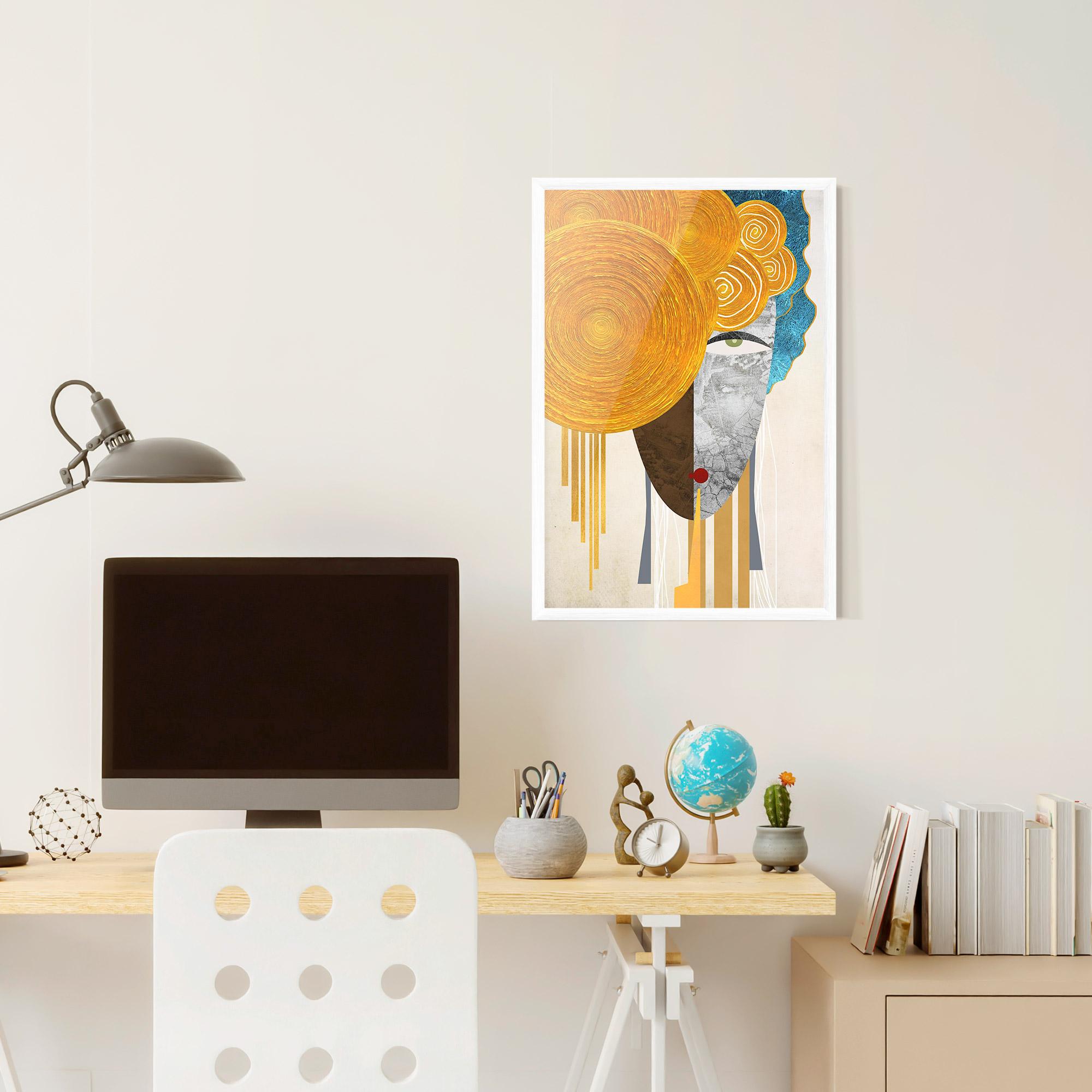 Рамкиран постер Abstract Grey Face 1 mockup 6