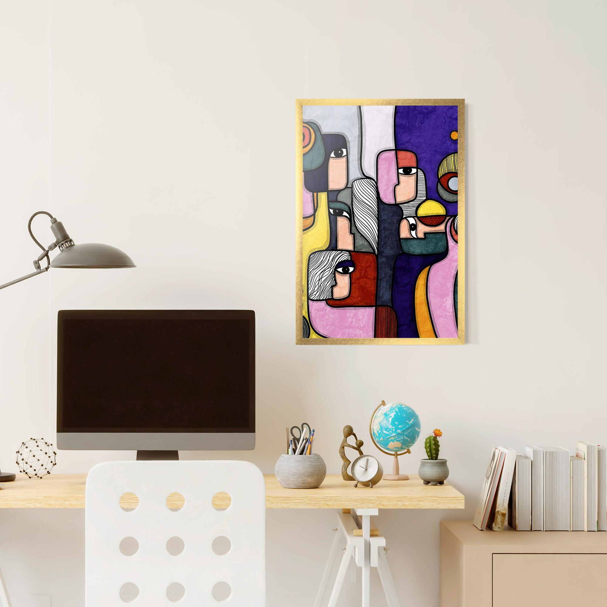 Рамкиран постер Abstract Looking Eyes mockup 6