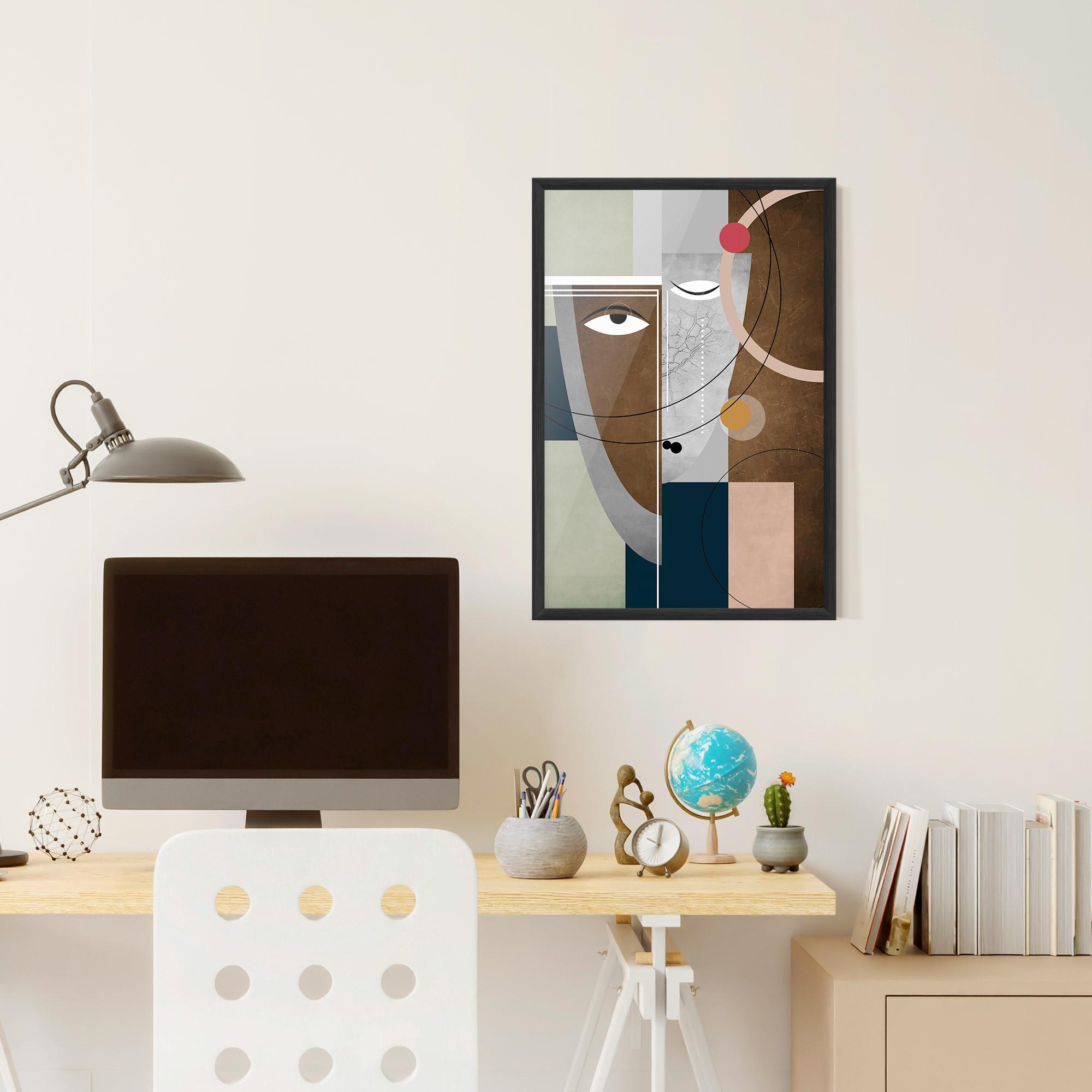 Рамкиран постер Abstract Brown Face mockup 6