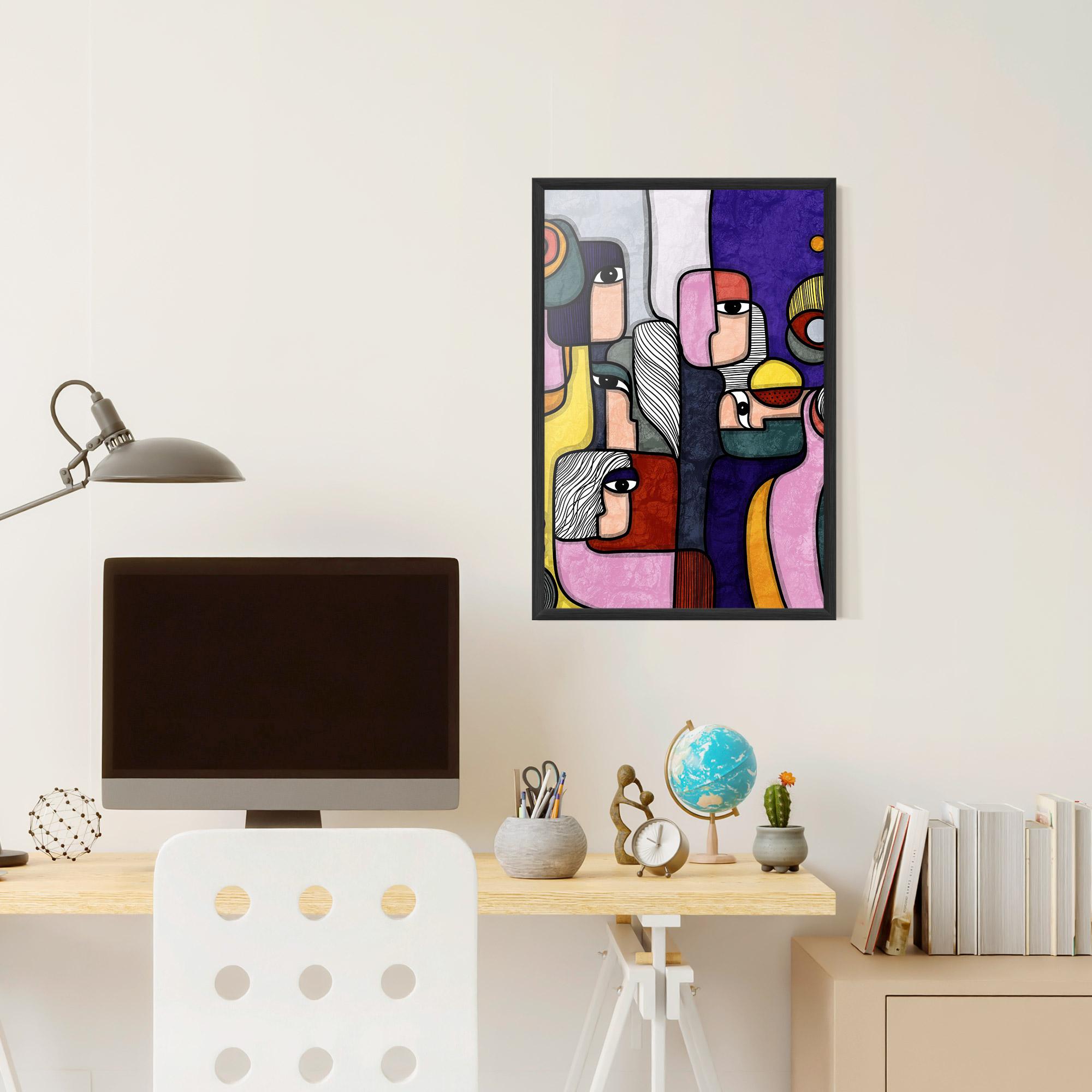 Рамкиран постер Abstract Looking Eyes mockup 6