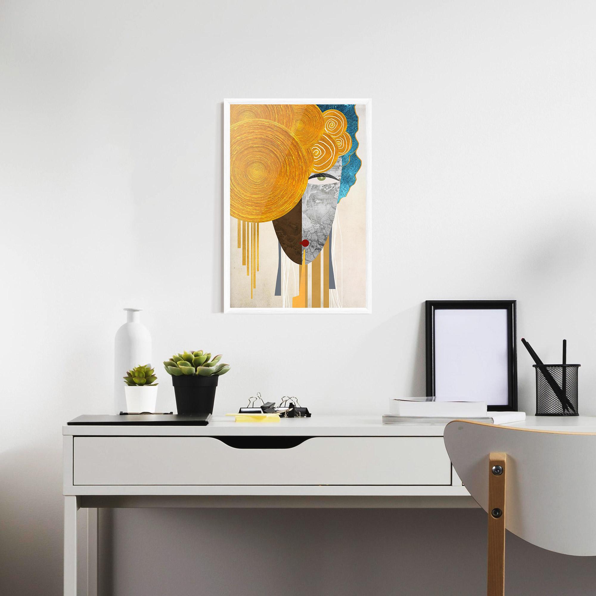 Рамкиран постер Abstract Grey Face 1 mockup 7