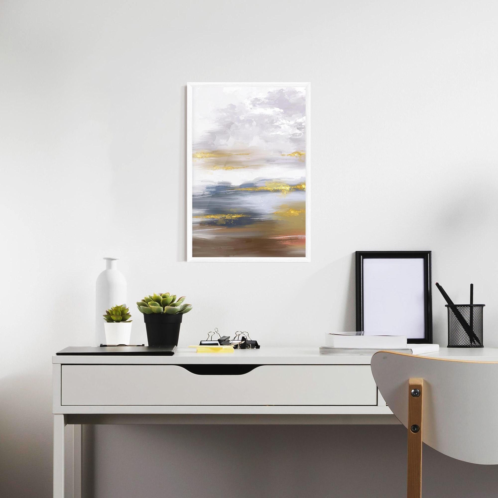 Рамкиран постер Messy Gold Art mockup 7