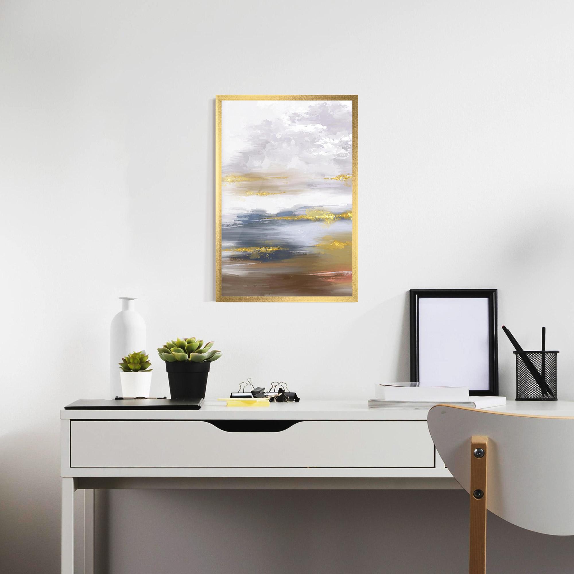 Рамкиран постер Messy Gold Art mockup 7