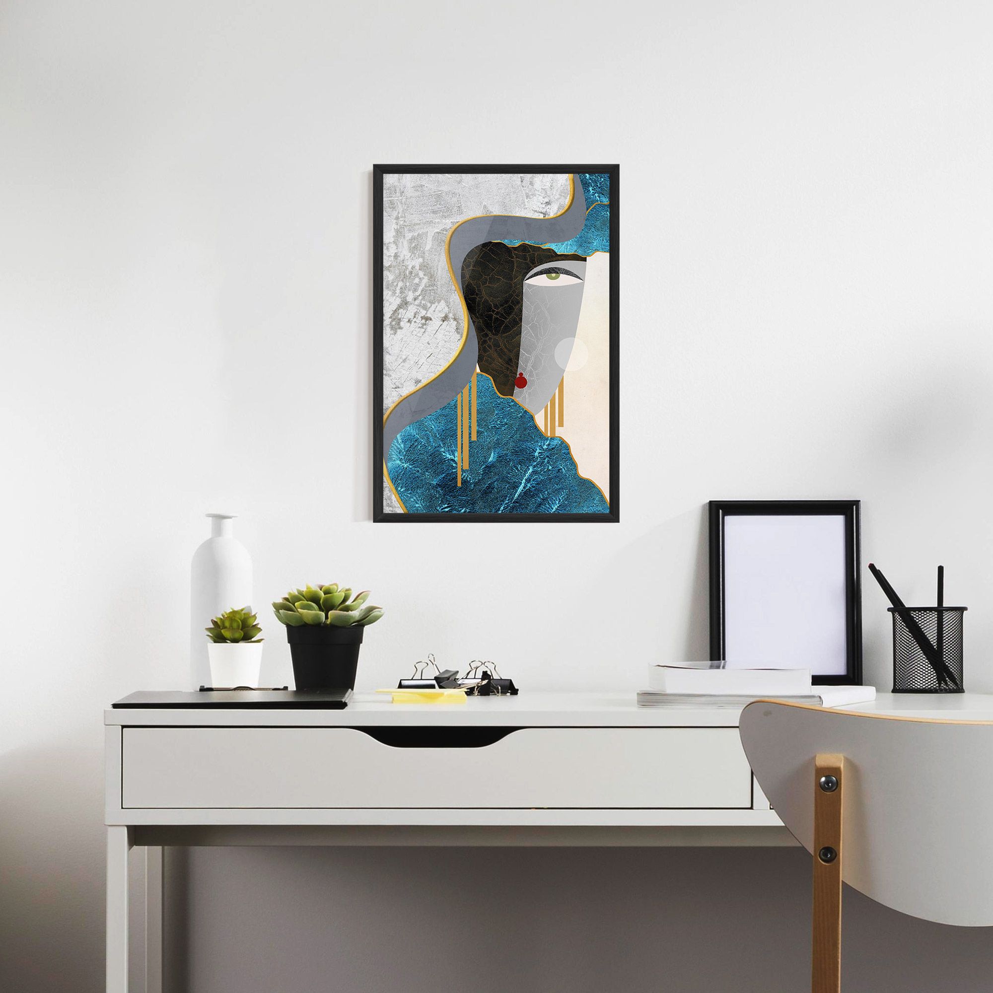 Abstract Blue Face mockup 7