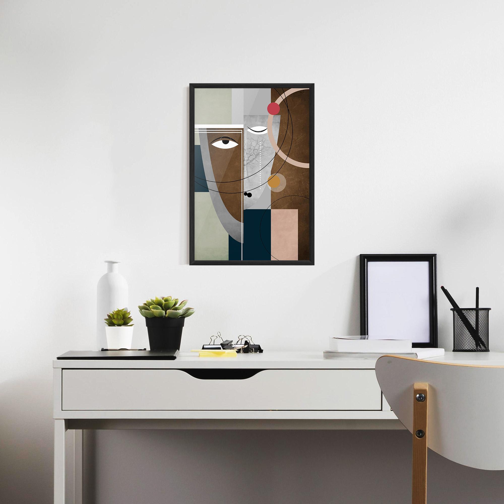 Рамкиран постер Abstract Brown Face mockup 7