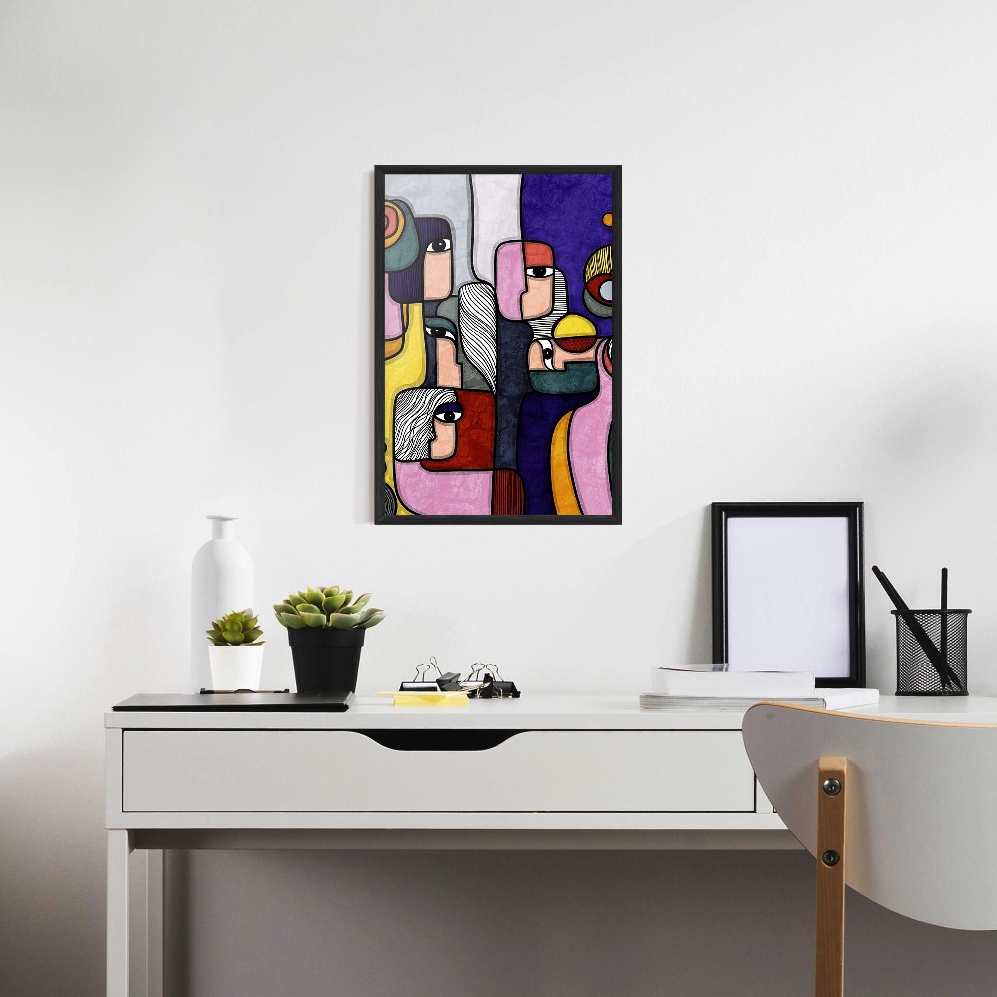 Рамкиран постер Abstract Looking Eyes mockup 7