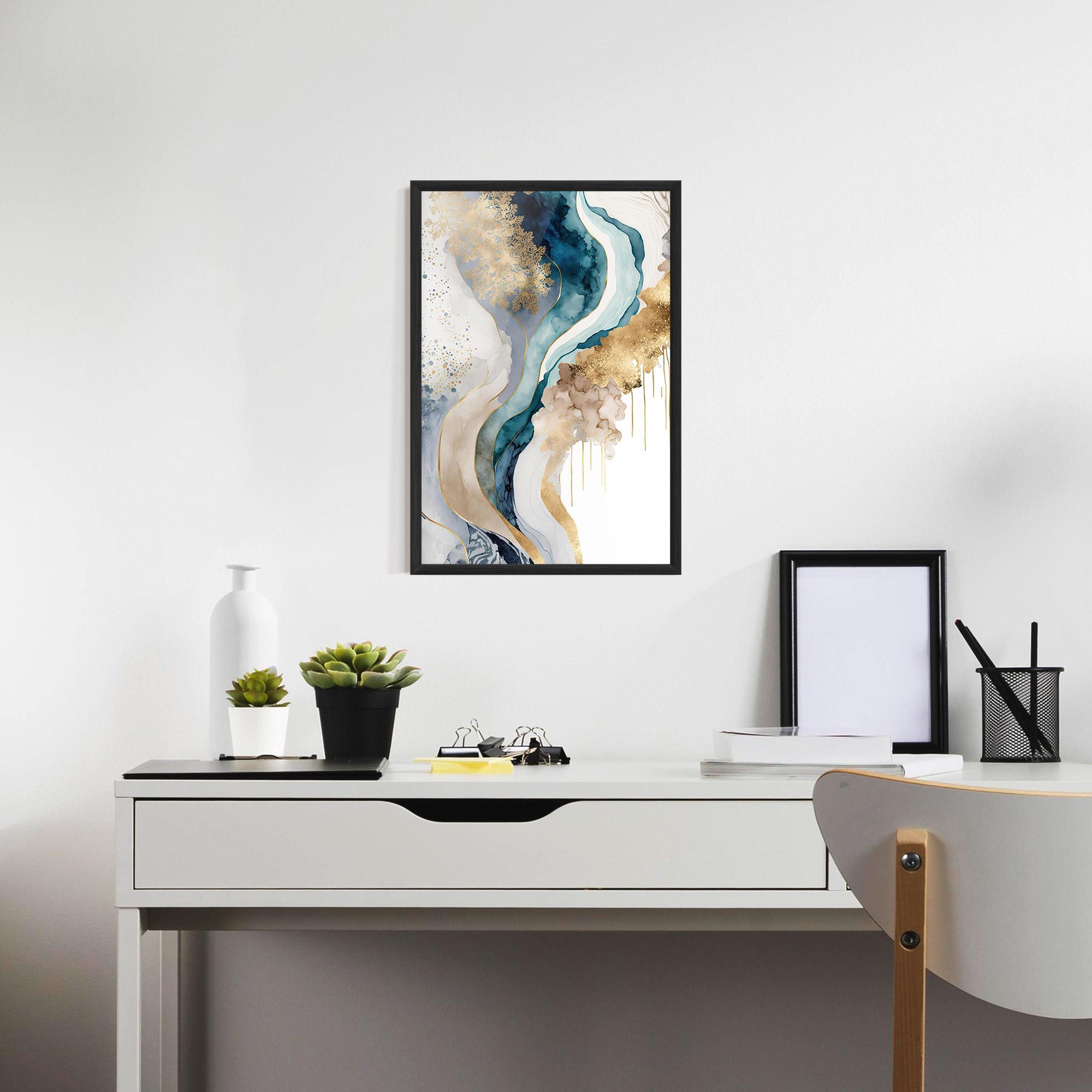 Рамкиран постер Light Blue Waves mockup 7