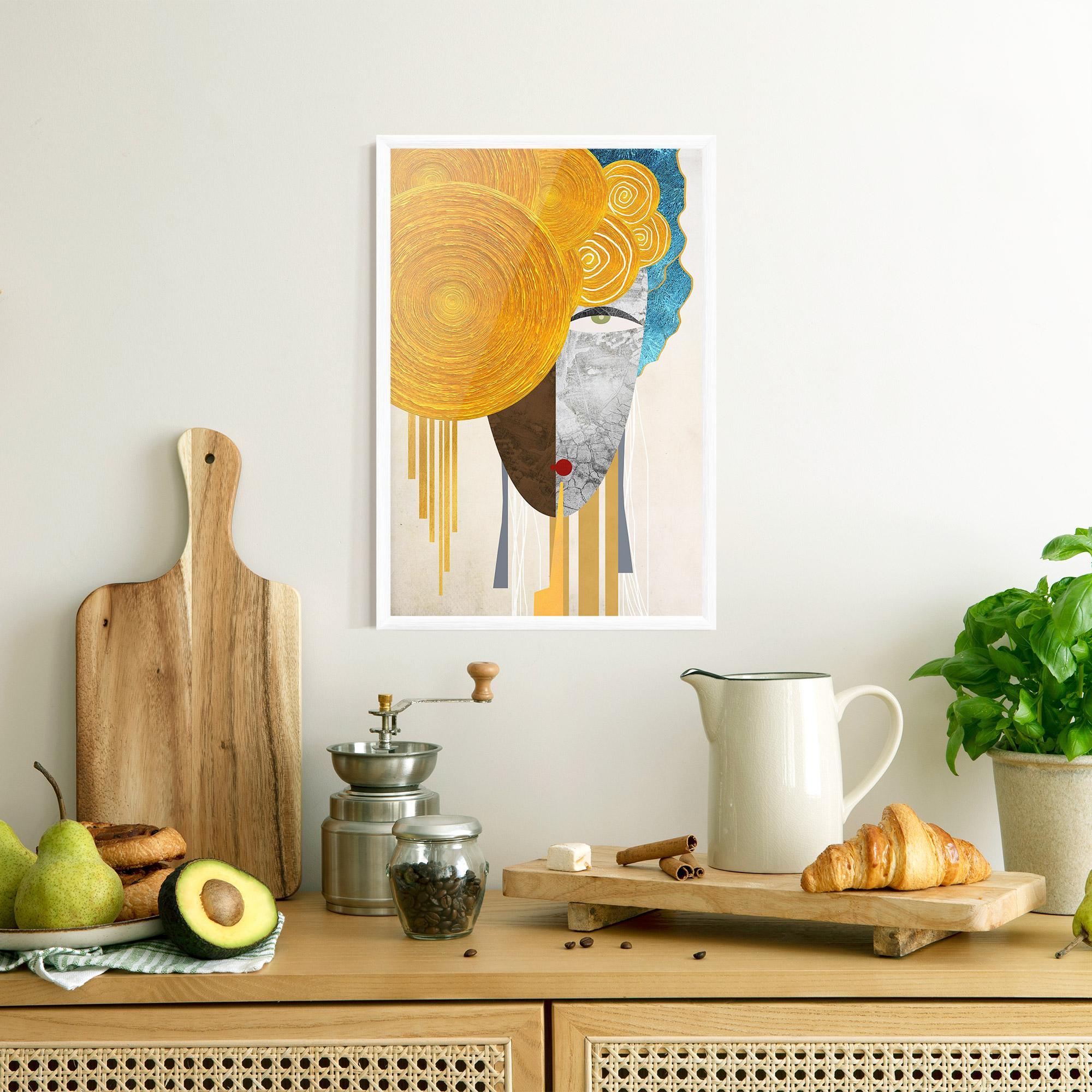 Рамкиран постер Abstract Grey Face 1 mockup 8