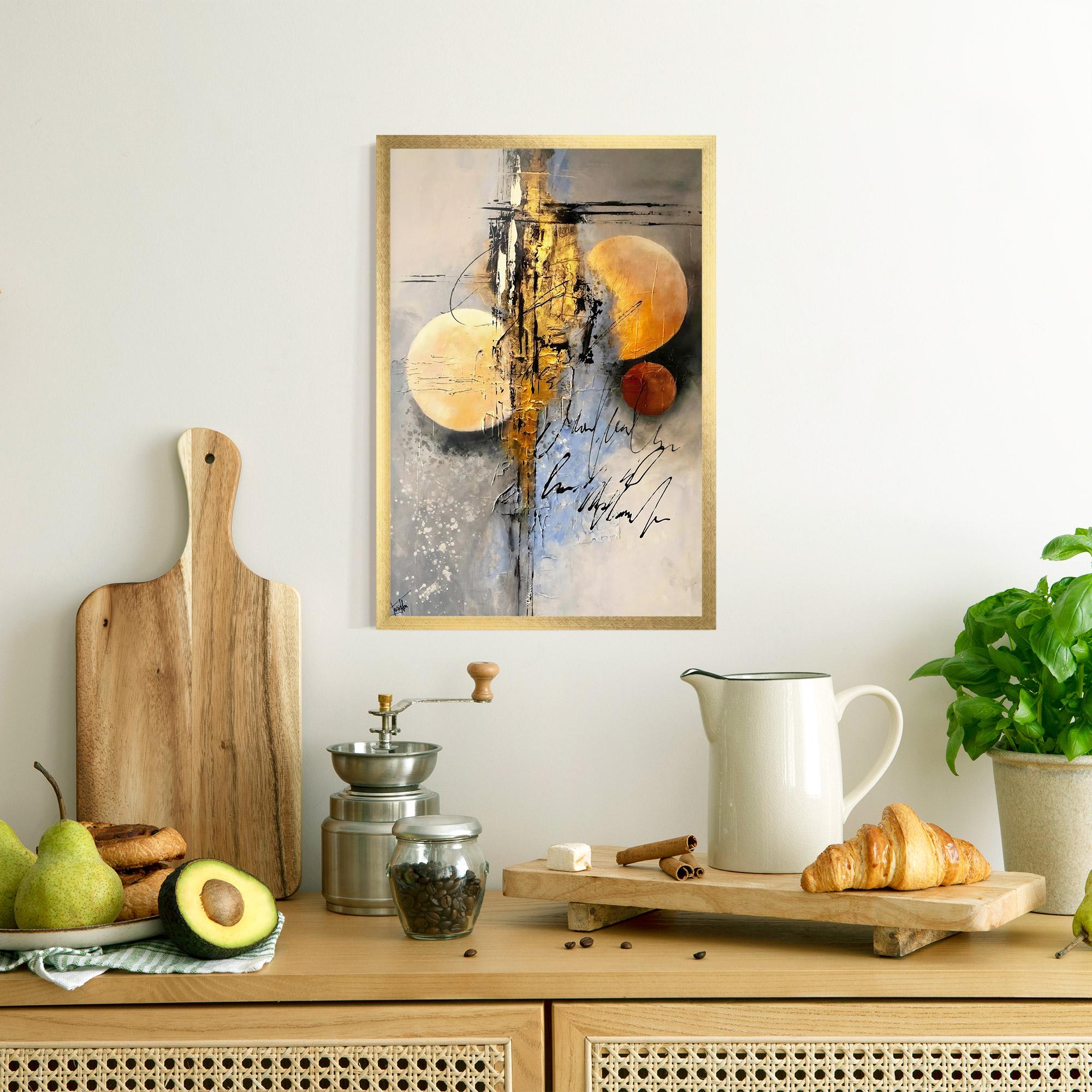 Рамкиран постер Abstract Moons mockup 8