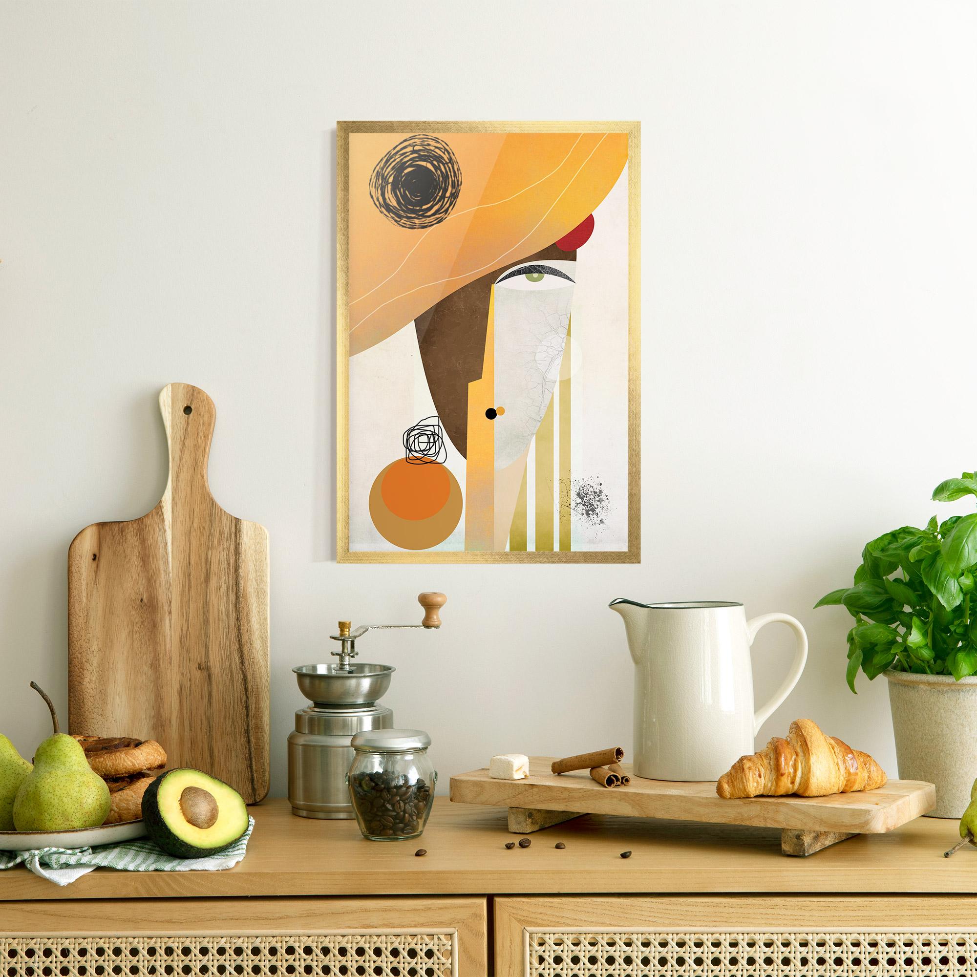 Рамкиран постер Abstract Orange Face mockup 8