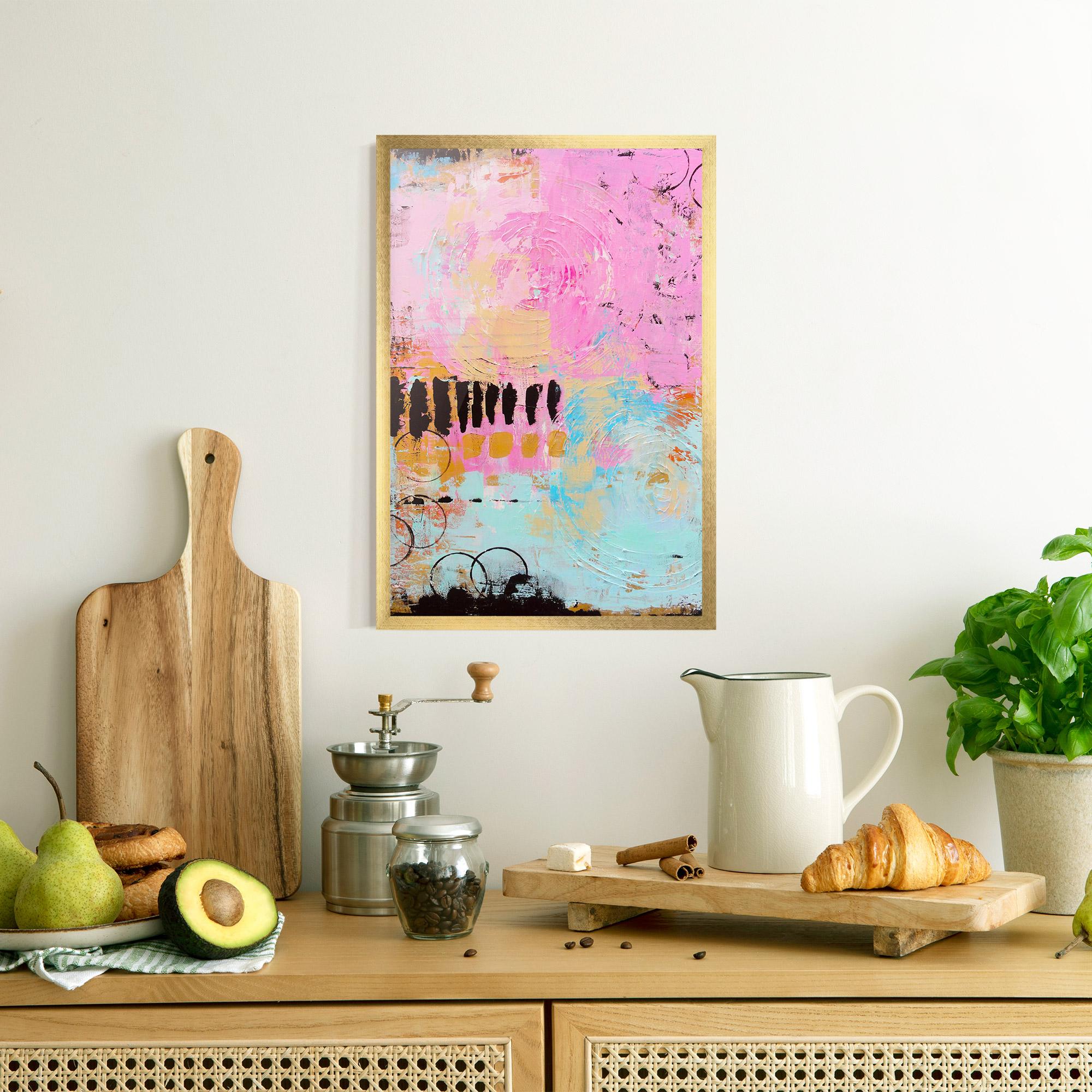 Рамкиран постер Abstract Pink Circle mockup 8