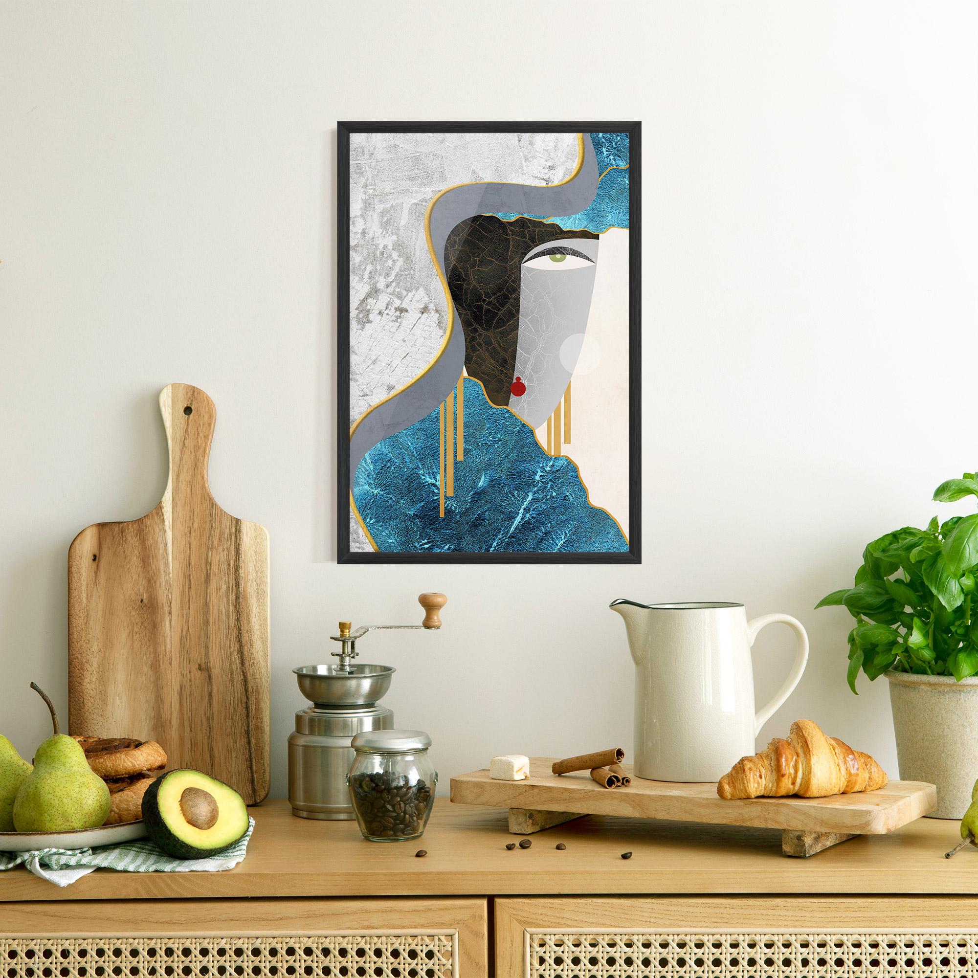 Рамкиран постер Abstract Blue Face mockup 8