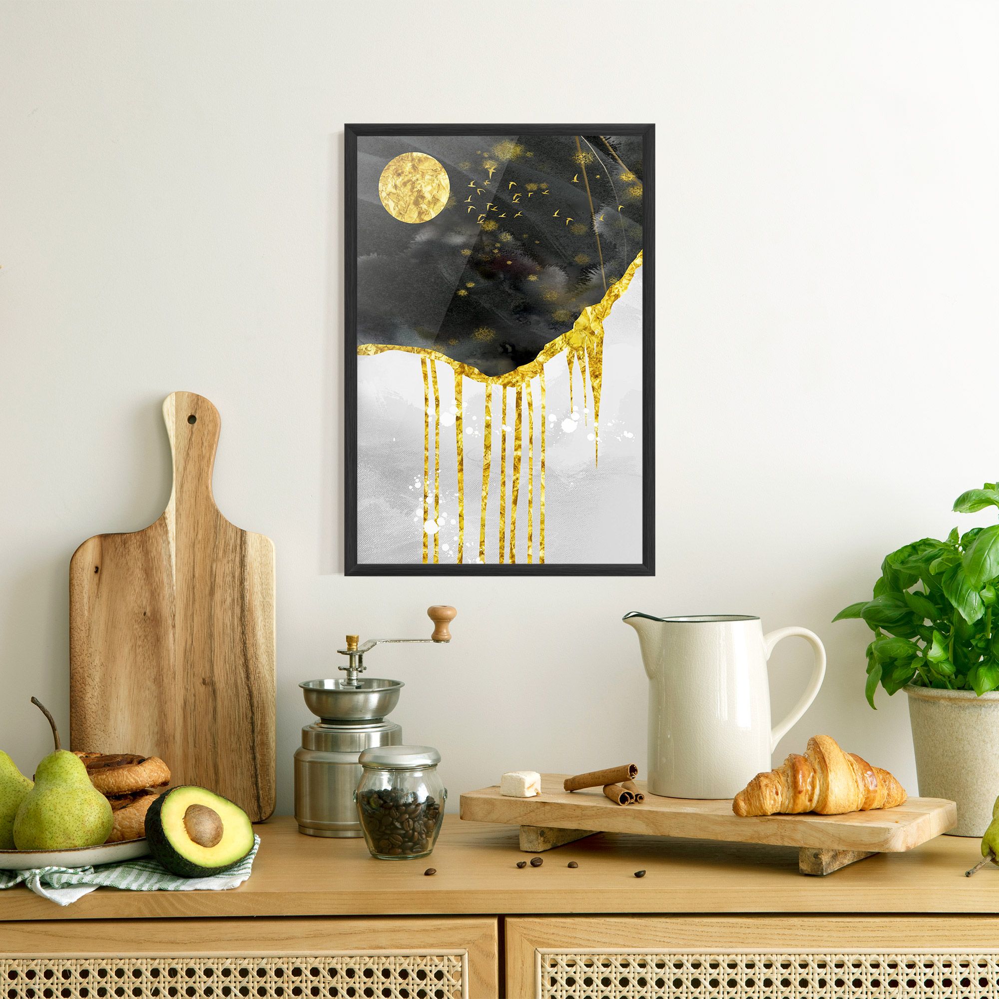 Gold Moon And Birds mockup 8