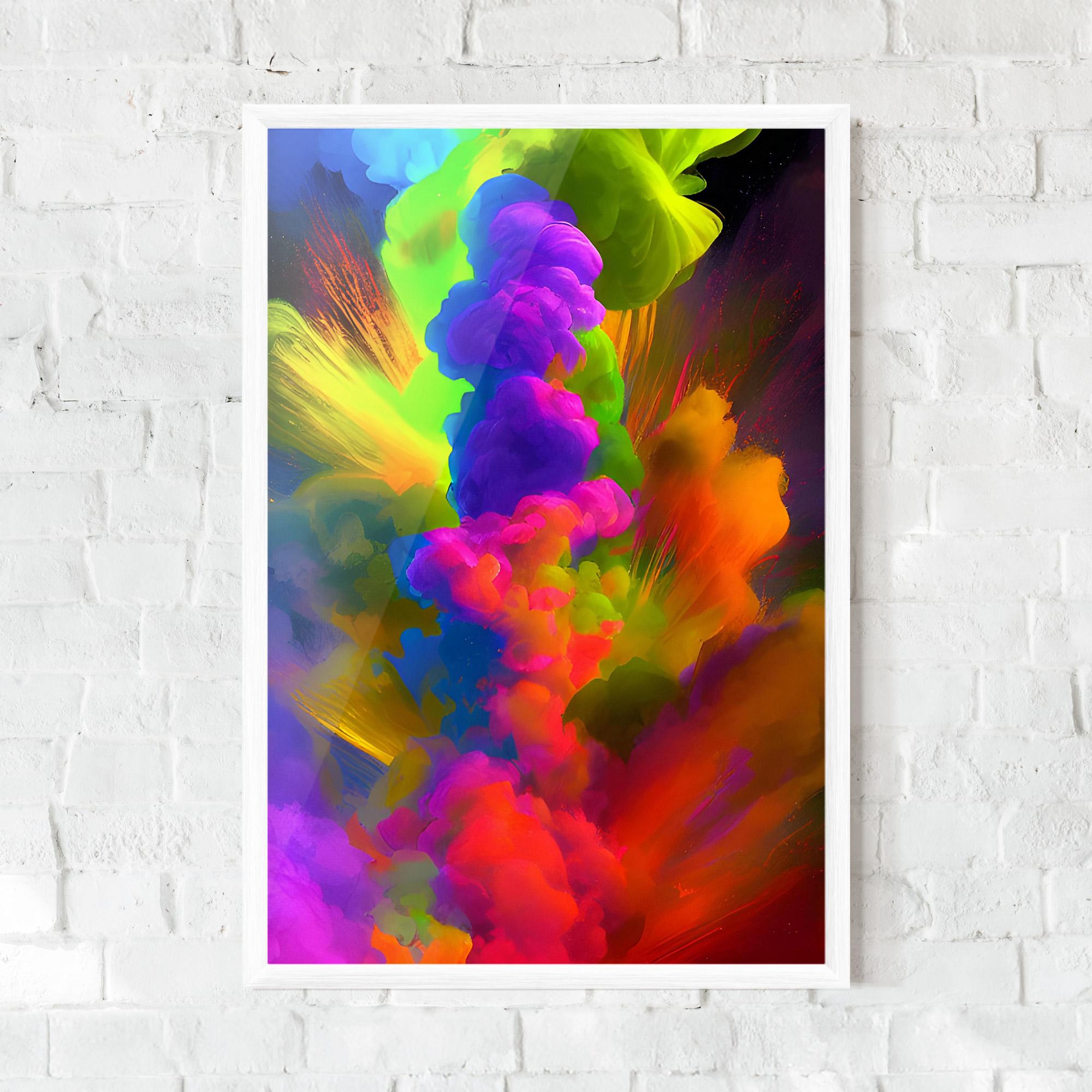 Рамкиран постер Blurred Colorful Smoke mockup 0